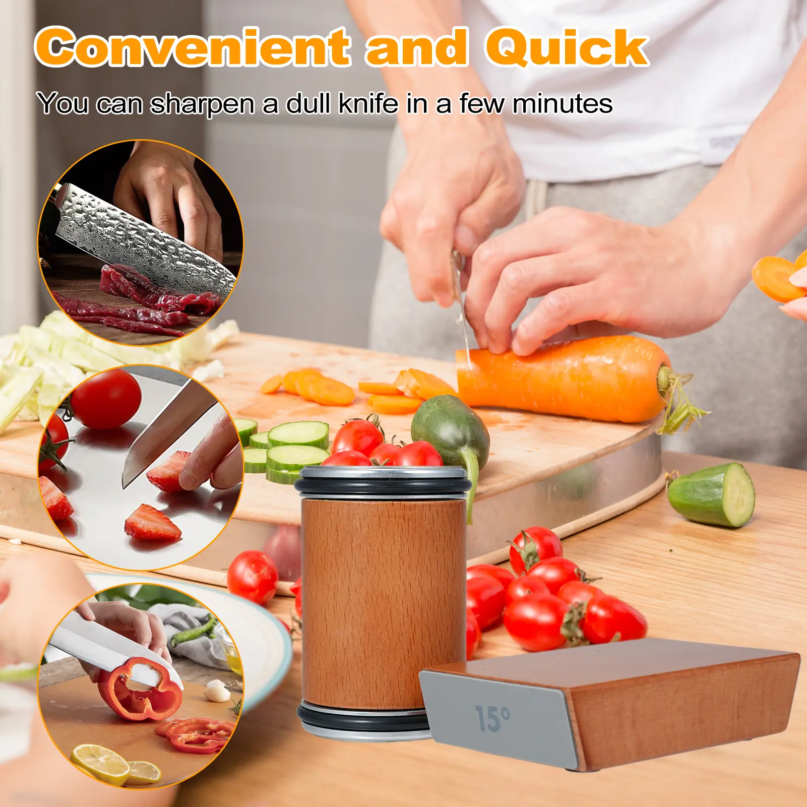 2024 Rolling Knife Sharpener Kit For Straight Edge Roller Knife Sharpening With Industry Diamonds Chef Knife Set Fast Delivery
