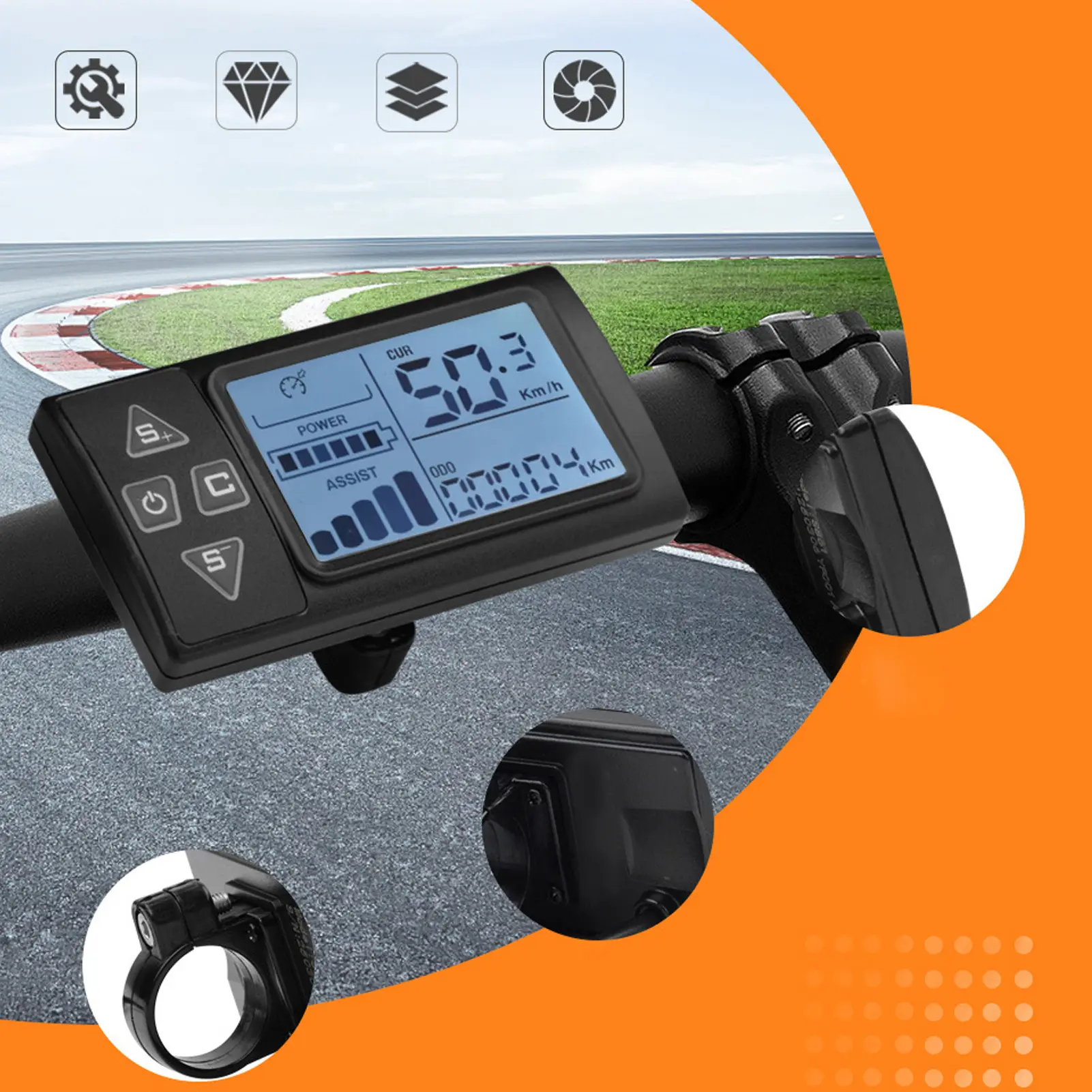 Electric Bike Controller LCD Display Panel 26A Easy To Install Electric  Controller Good Heat Dissipation for Upgrading