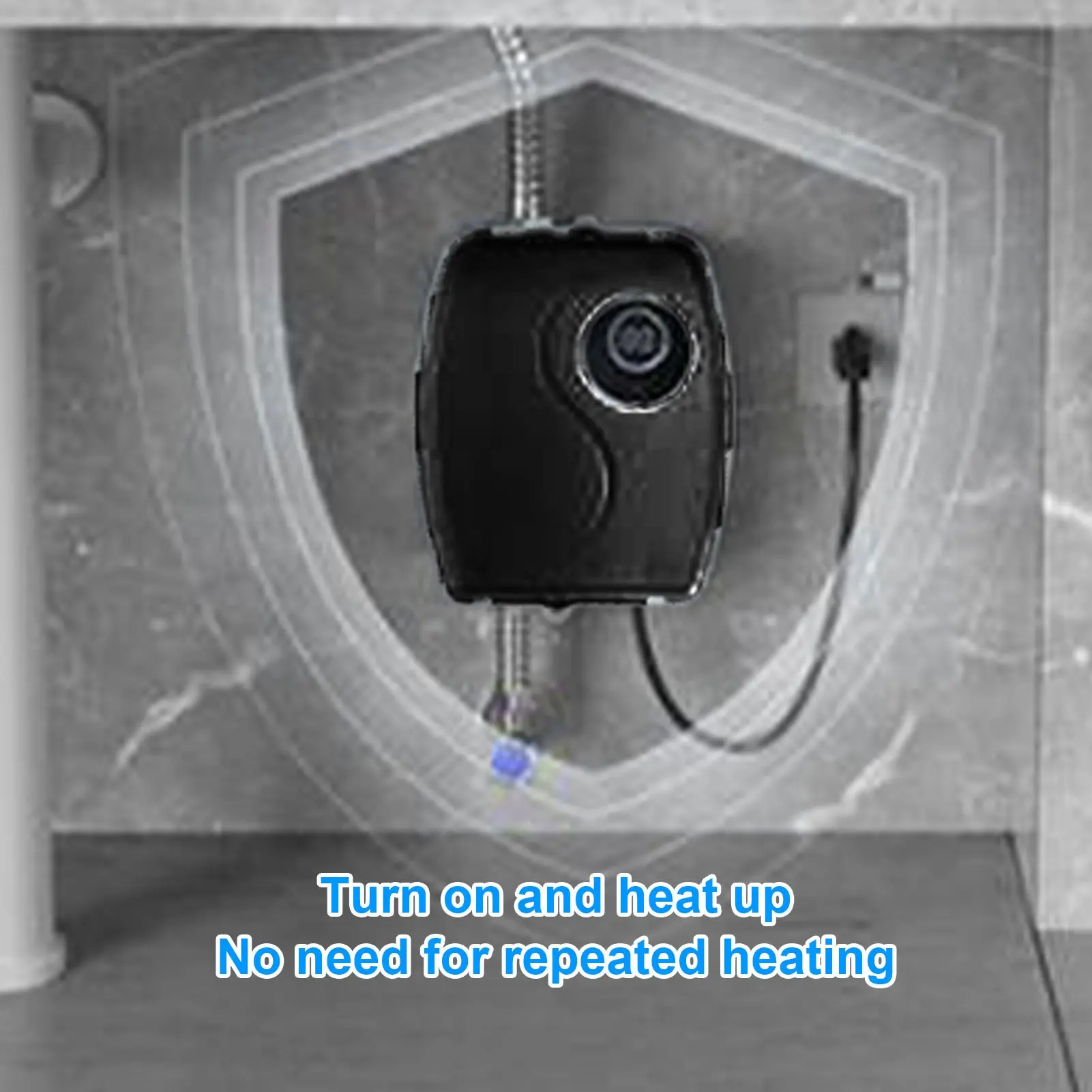 3800W Mini Water Heater  G1/2 Inlet and Outlet Electric Heater for Kitchen Apartment Bathroom RV Black Water Heater