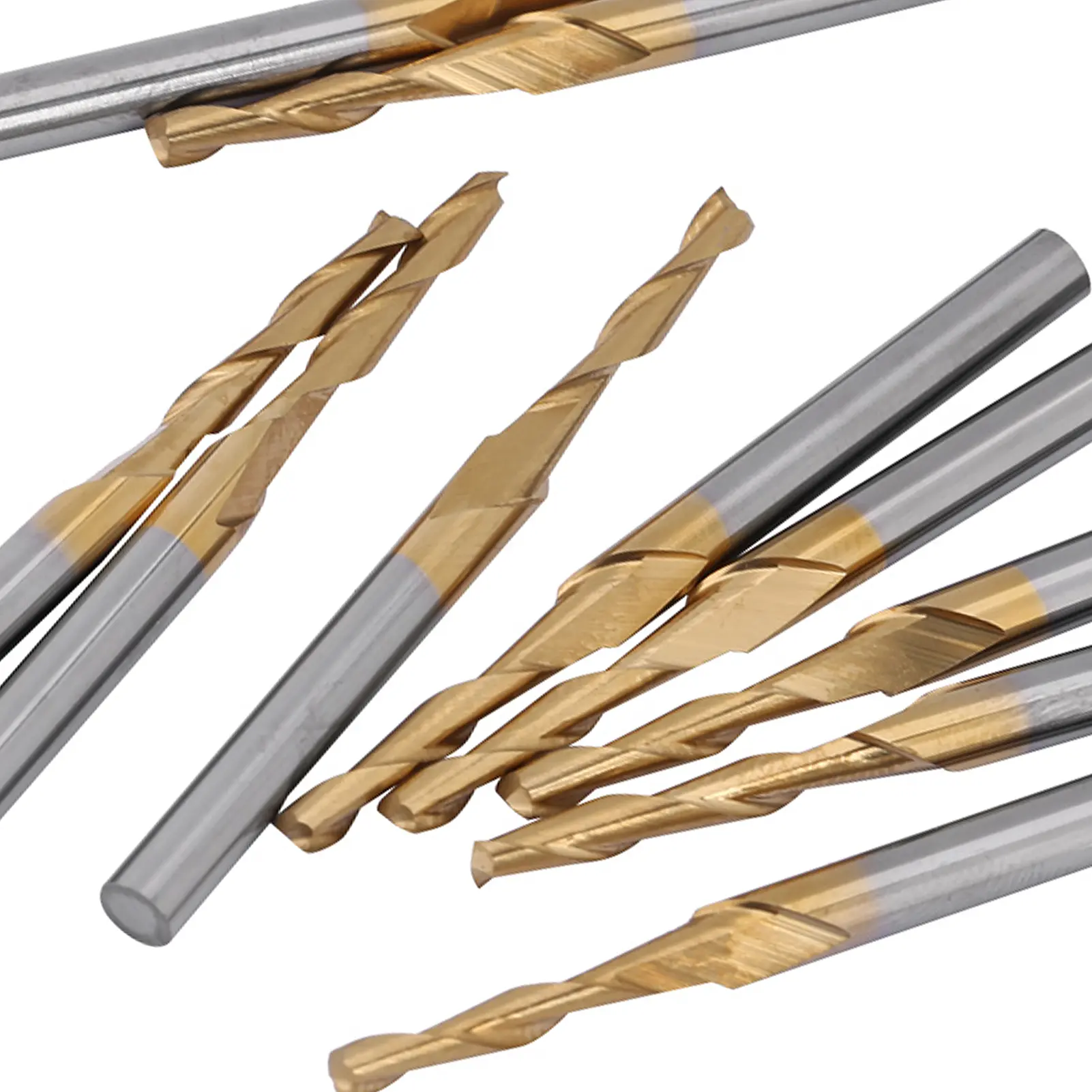 Carbide End Mill Milling Cutter Titanium Coated Double flute End Mill Milliling Cutter 3.175mm Shank 2mm Cutting  Diameter