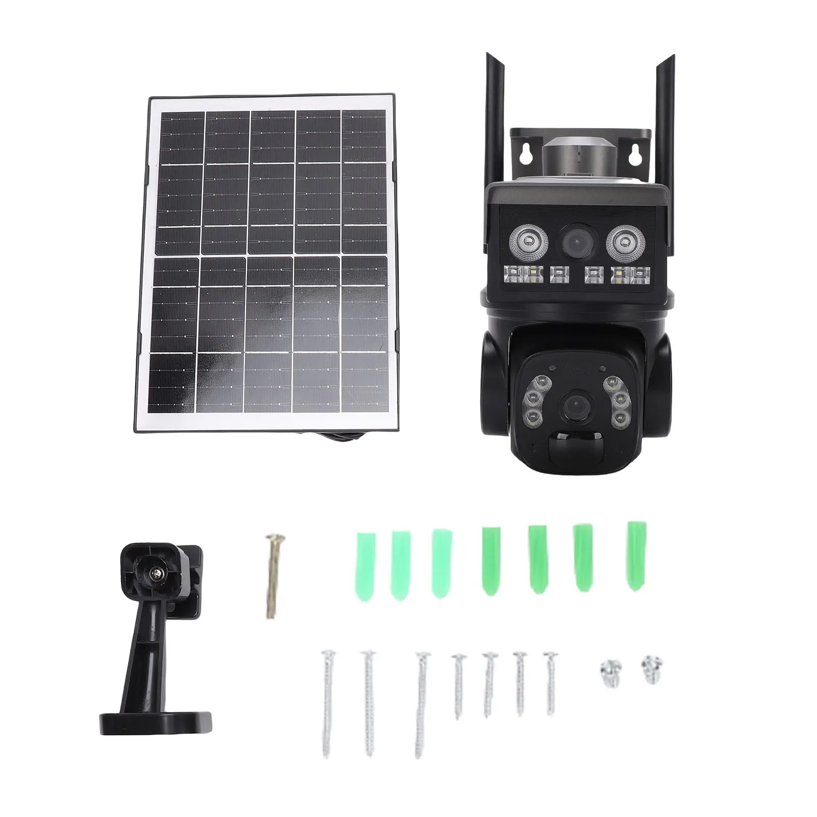 Solar Security Camera Low Power Consumption Outdoor Camera Motion Detection Water Proof 4G Wireless Double Lens for Store