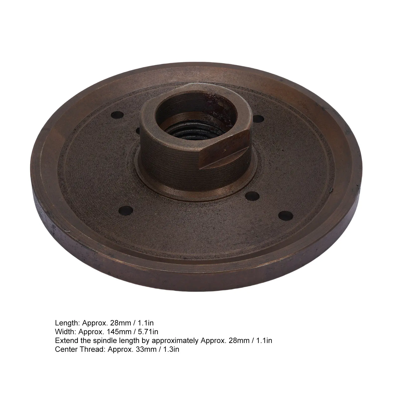 Lathe Headstock Spindle Adapter 1in 8TPI Steel Easy To Install 33mm Center Thread Lathe Spindle Adapter for Small Bowl Turning