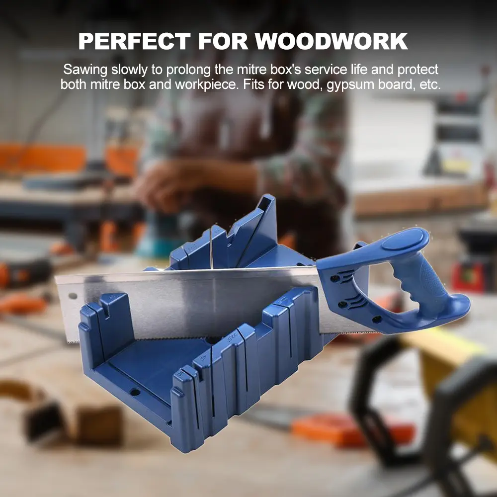 Wood Cutting Clamping Miter Box 22.5/45/90 Degree Saw Guide Angle Tool Multi-angle Jig Kit DIY Tools ABS Saw Cabinet