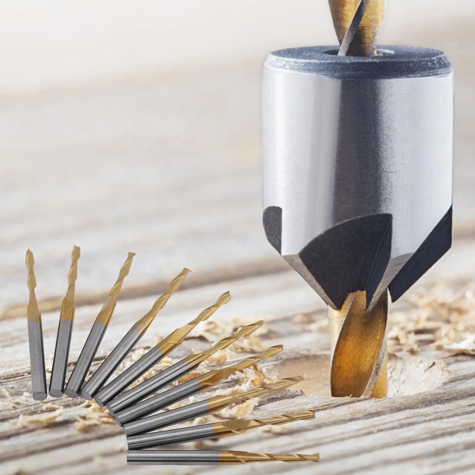 Carbide End Mill Milling Cutter Titanium Coated Double flute End Mill Milliling Cutter 3.175mm Shank 2mm Cutting  Diameter