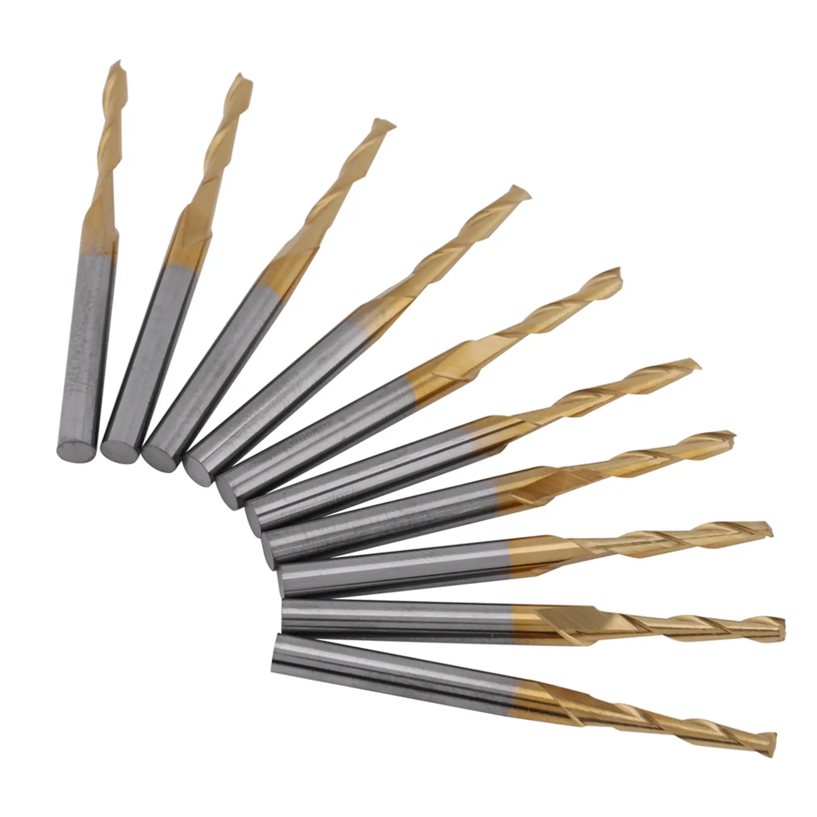 Carbide End Mill Milling Cutter Titanium Coated Double flute End Mill Milliling Cutter 3.175mm Shank 2mm Cutting  Diameter