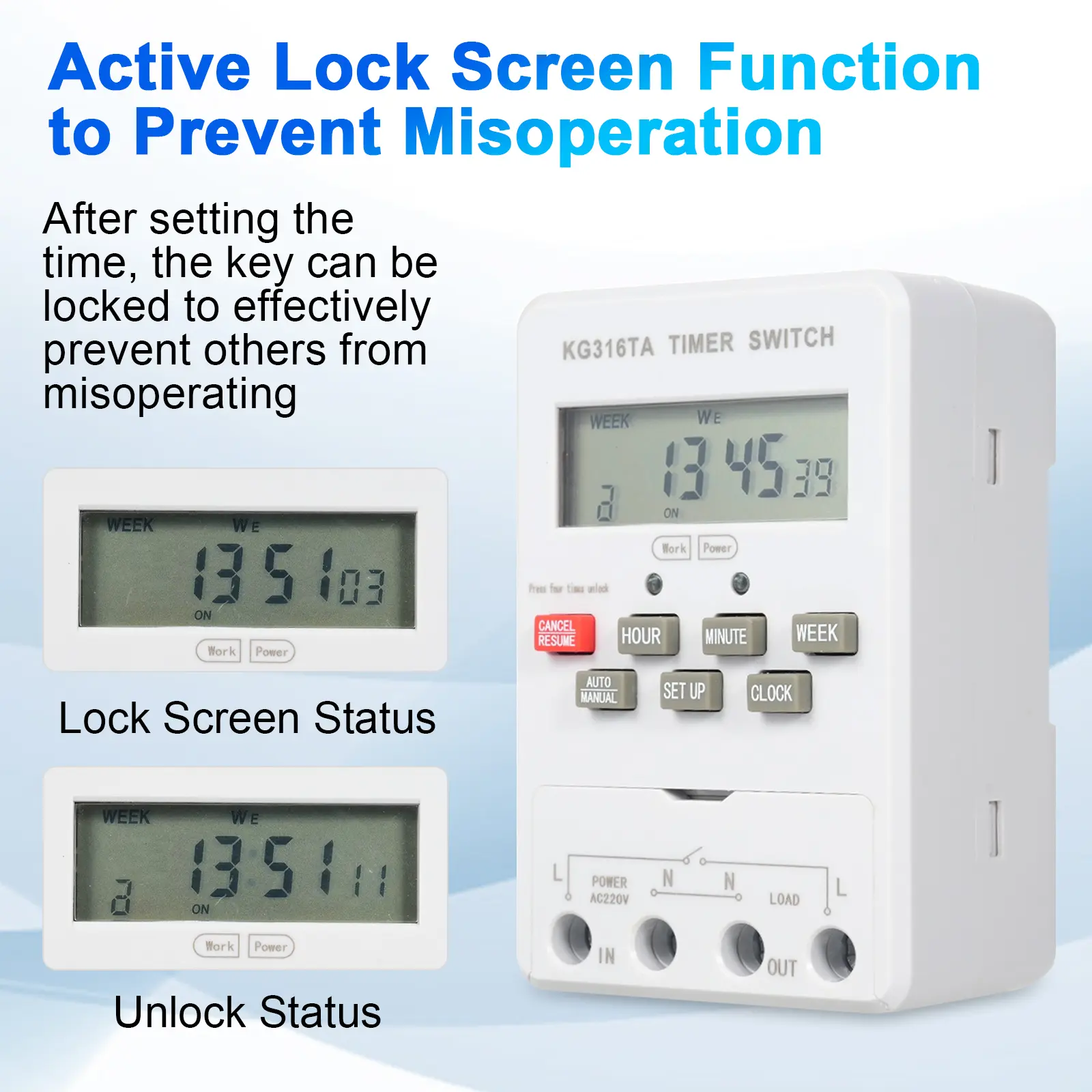 Timer KG316TA 220V Intelligent Microcomputer Programmable Electronic Timing Switch Relay Controller
