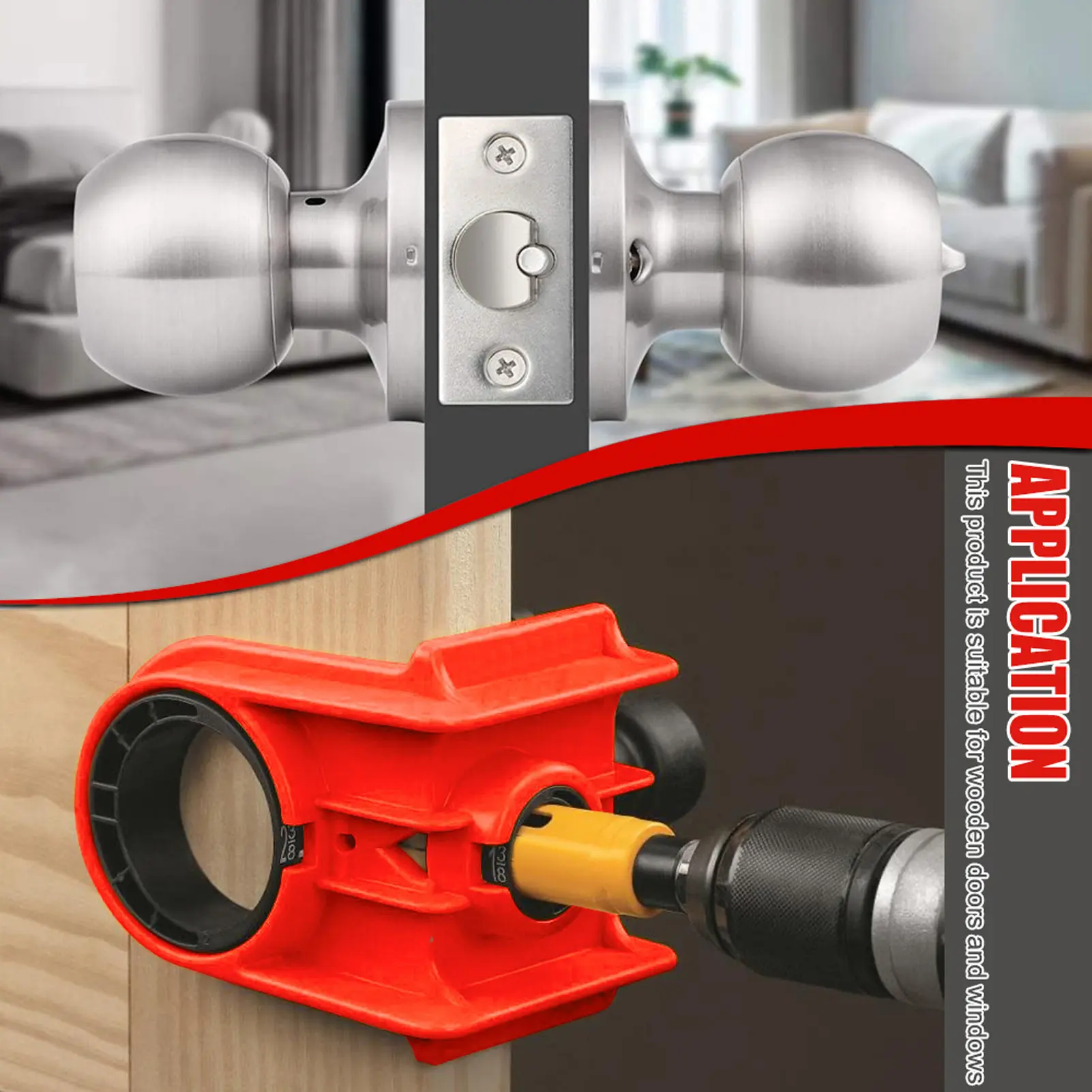 Door Lock Installation Kit Adjustable  Template High Speed Steel Door Lock Jig Versatile for 2-3/8in 2-3/4in Thick Frames
