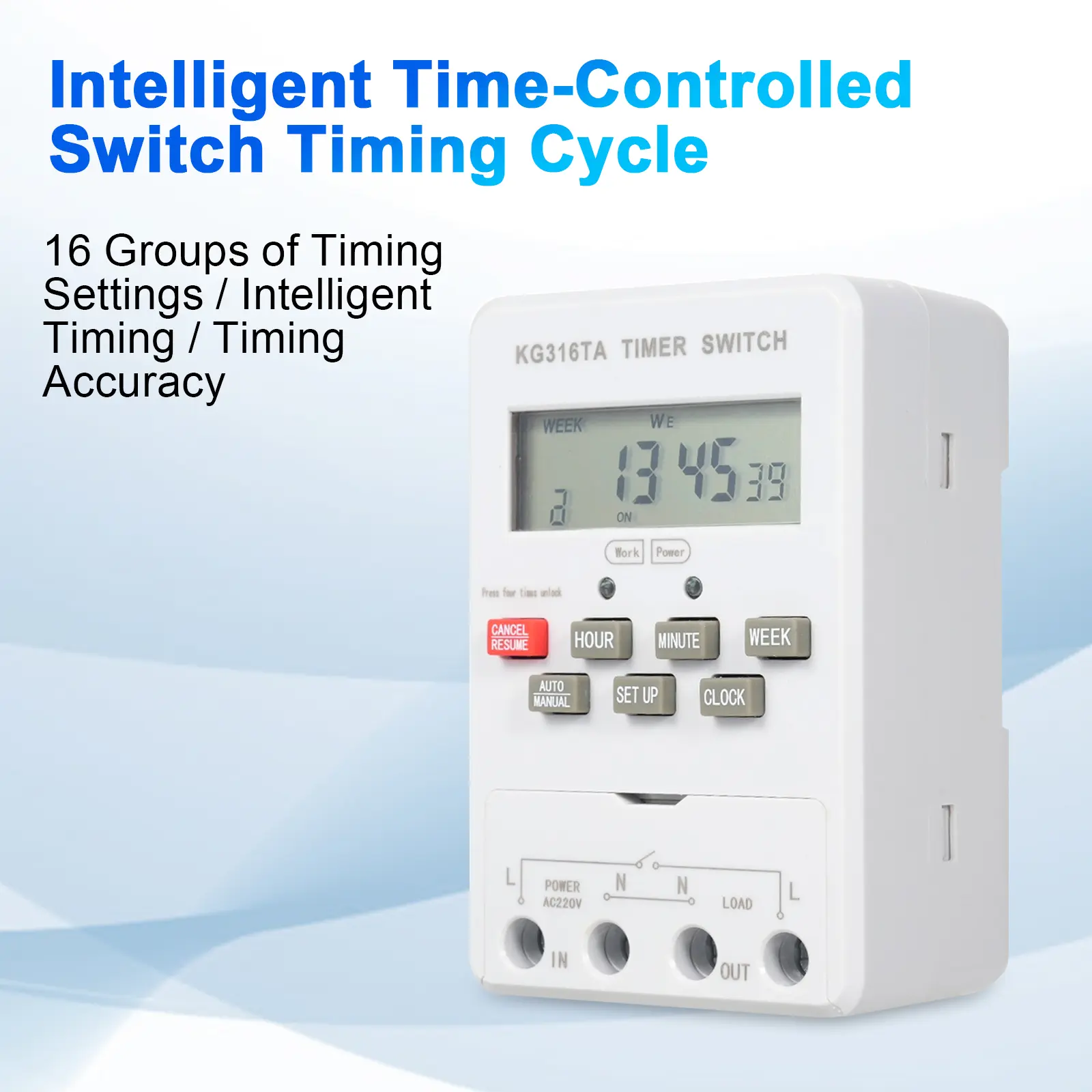 Timer KG316TA 220V Intelligent Microcomputer Programmable Electronic Timing Switch Relay Controller