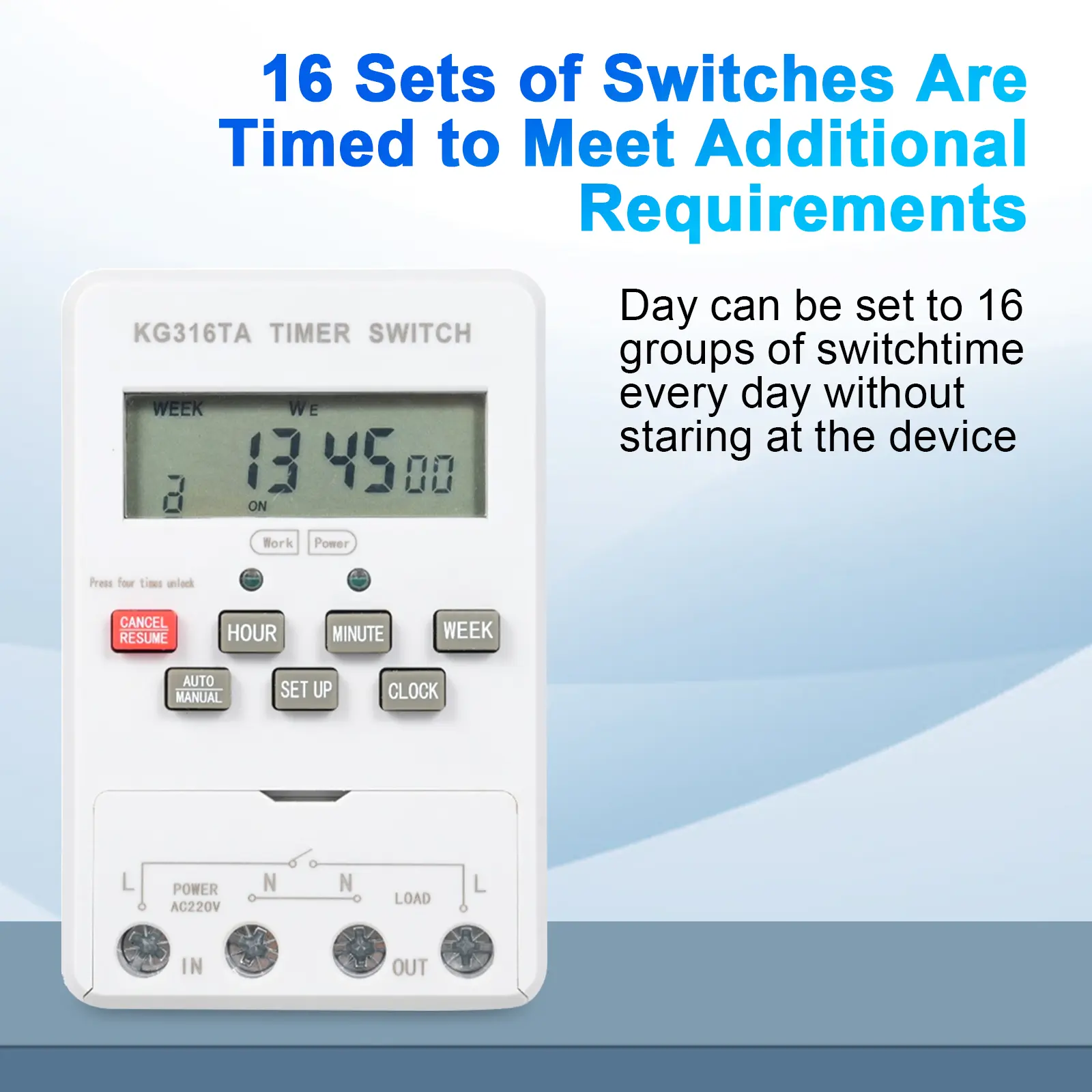 Timer KG316TA 220V Intelligent Microcomputer Programmable Electronic Timing Switch Relay Controller