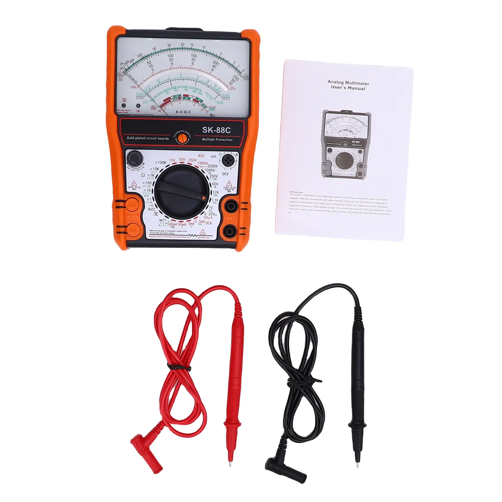 Analog Multimeter Handheld Pointer Multimeter with 11 Functions Multimetro High Sensitivity Wide Range Measurement AC DC2500V