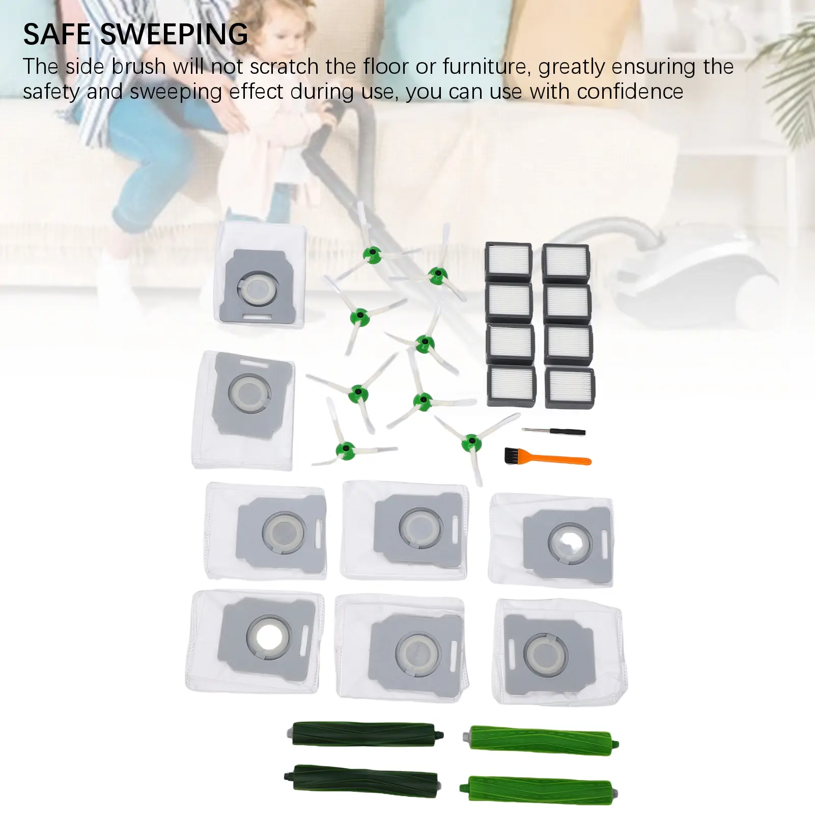 30Pcs Set Vacuum Cleaner Parts Accessories Set Washable Robot Vacuum Cleaner Parts Accessories Complete PC Rubber for Sweeping
