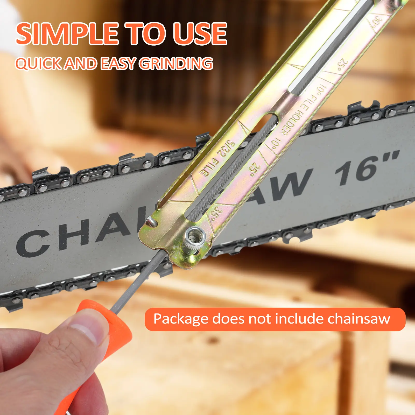 6 Pcs Set Professional Chainsaw Chain Sharpening Kit Tool Hardwood Handle File Flat Guide Bar File Holder Sharpener Tool