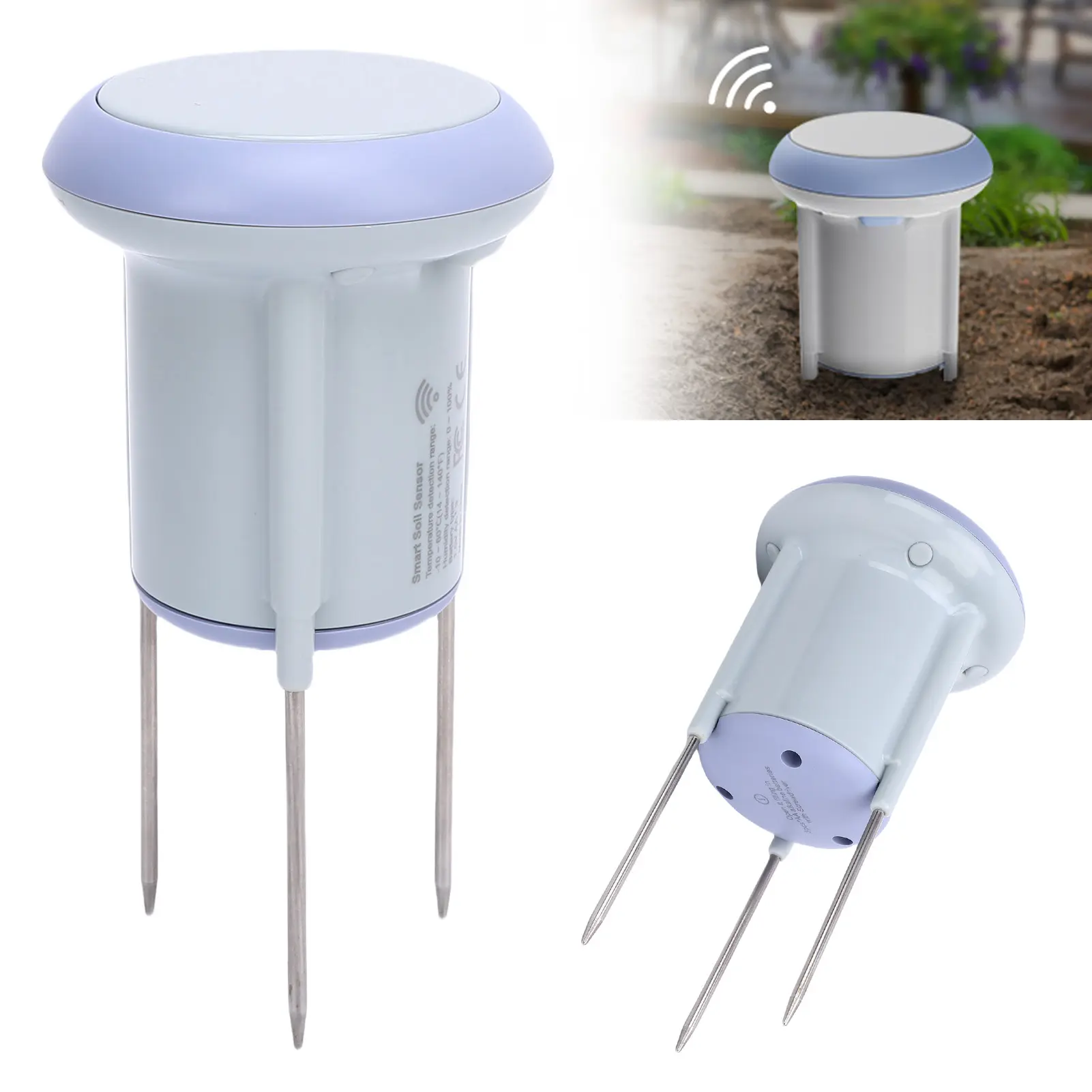 Smart Soil Sensor 2.4G WiFi Bluetooth 5.0 IP66 Water Proof Soil Temperature and Humidity Tester for Garden Lawn WiFi Soil Sensor