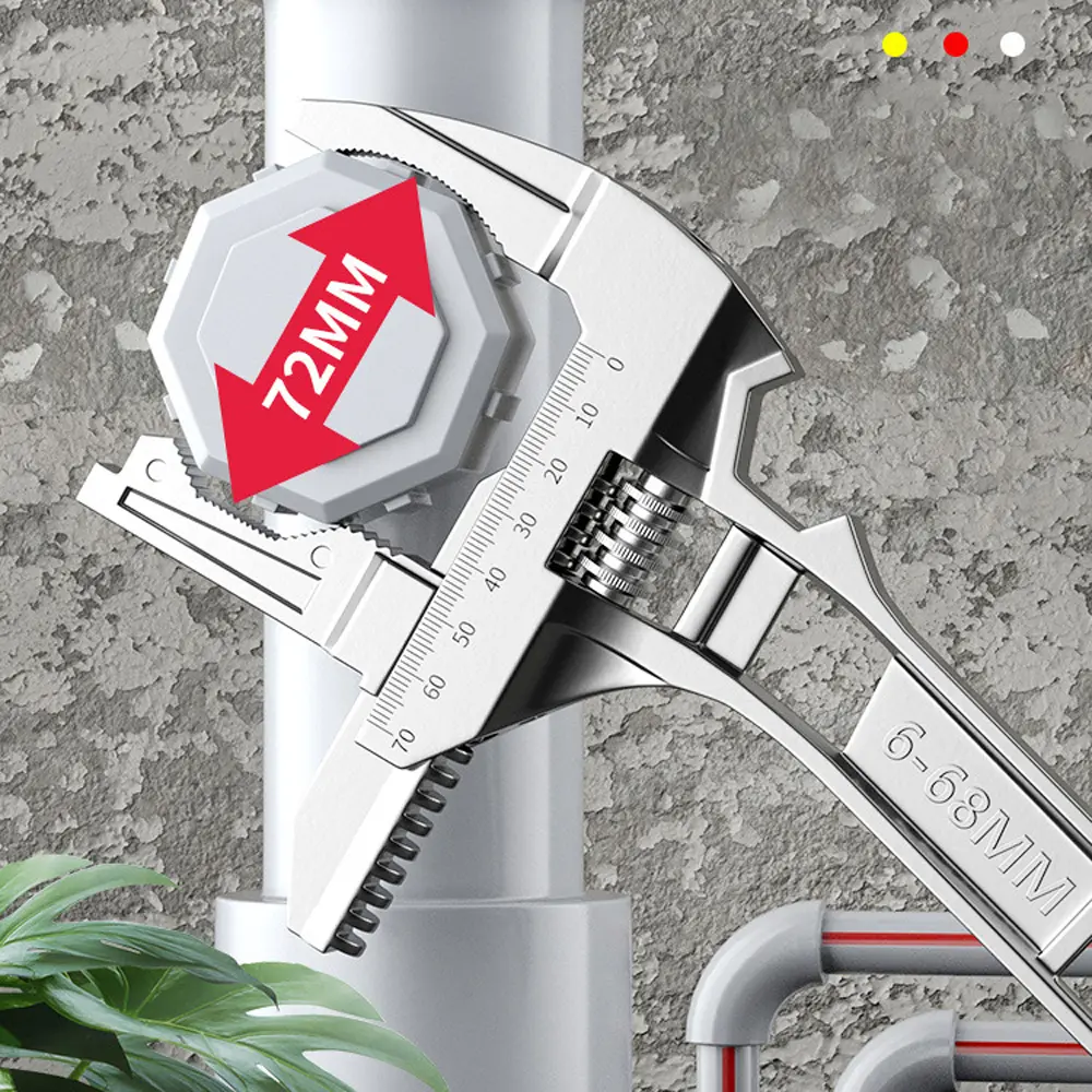 Multifunctional Sink Bathroom Wrench Toilet Faucets Repairs Wrench 6-68mm Large Opening Adjustable Water Pipes Wrench