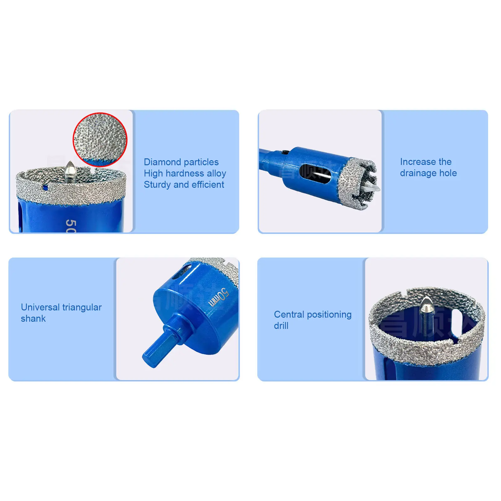 5PCS/set Drill Bit 18 20 25 35 45mm  Hole Saw Drill Bit Set Anti Slip Accurate Positioning for Ceramic Tile Glass Marble