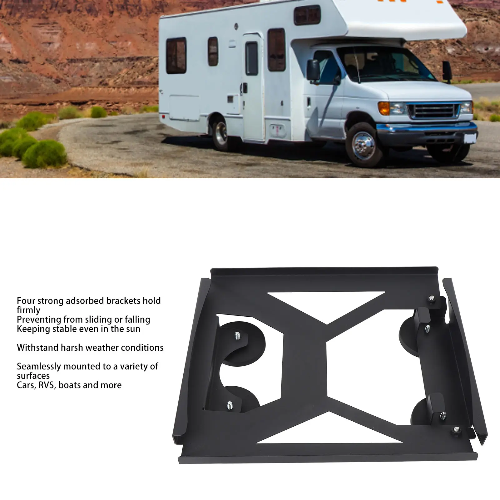 Rectangular Satellite Car Roof Mount Rectangular Satellite Car Flat Mount Stable Aluminum Alloy Seamless Fit Portable for Boat