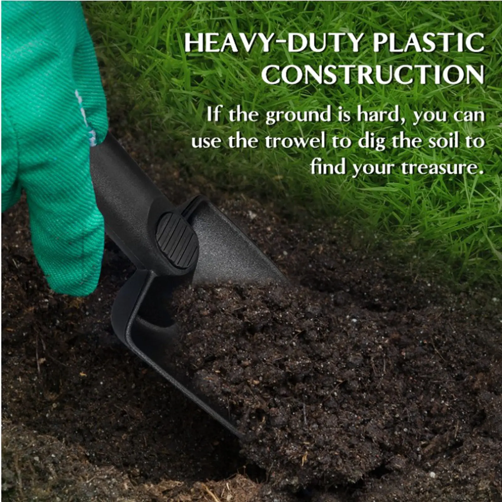 Metal Detecting Sand Scoop Set ABS Plastic Ergonomically Sand Scoop and Trowel Comfortable Grip 1/2 Gallon Capacity for Garden