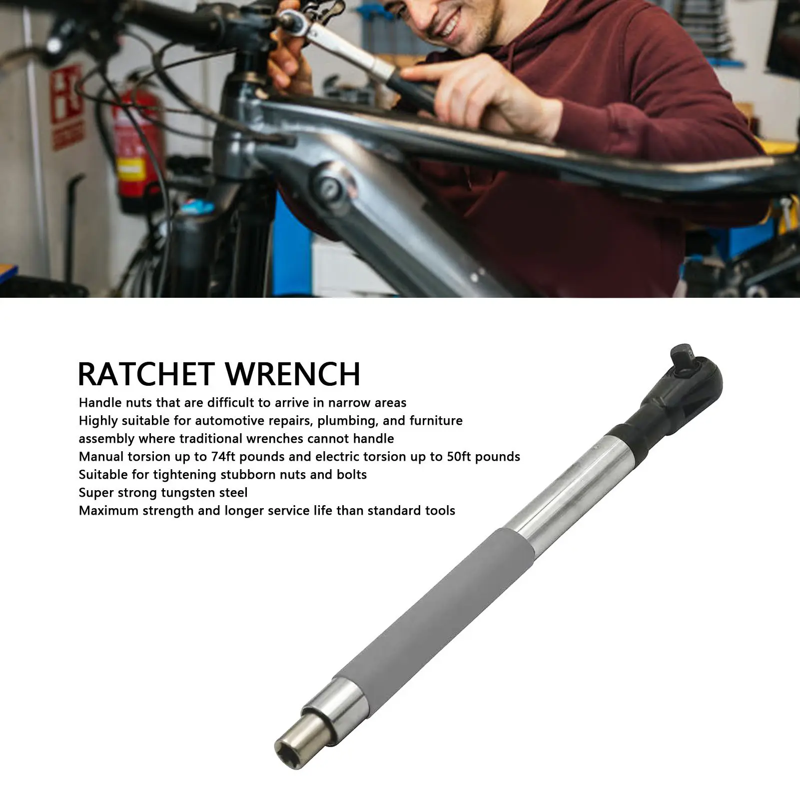 Offset Extension Wrench Offset Extension Wrench Electric Ratchet Chain Drive Extender Compatible with 1/2in Sockets