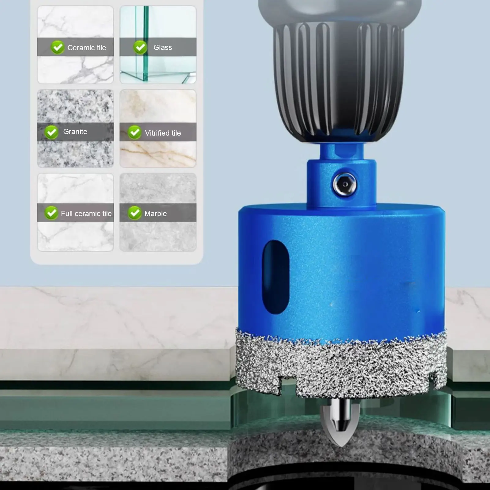 5PCS/set Drill Bit 18 20 25 35 45mm  Hole Saw Drill Bit Set Anti Slip Accurate Positioning for Ceramic Tile Glass Marble