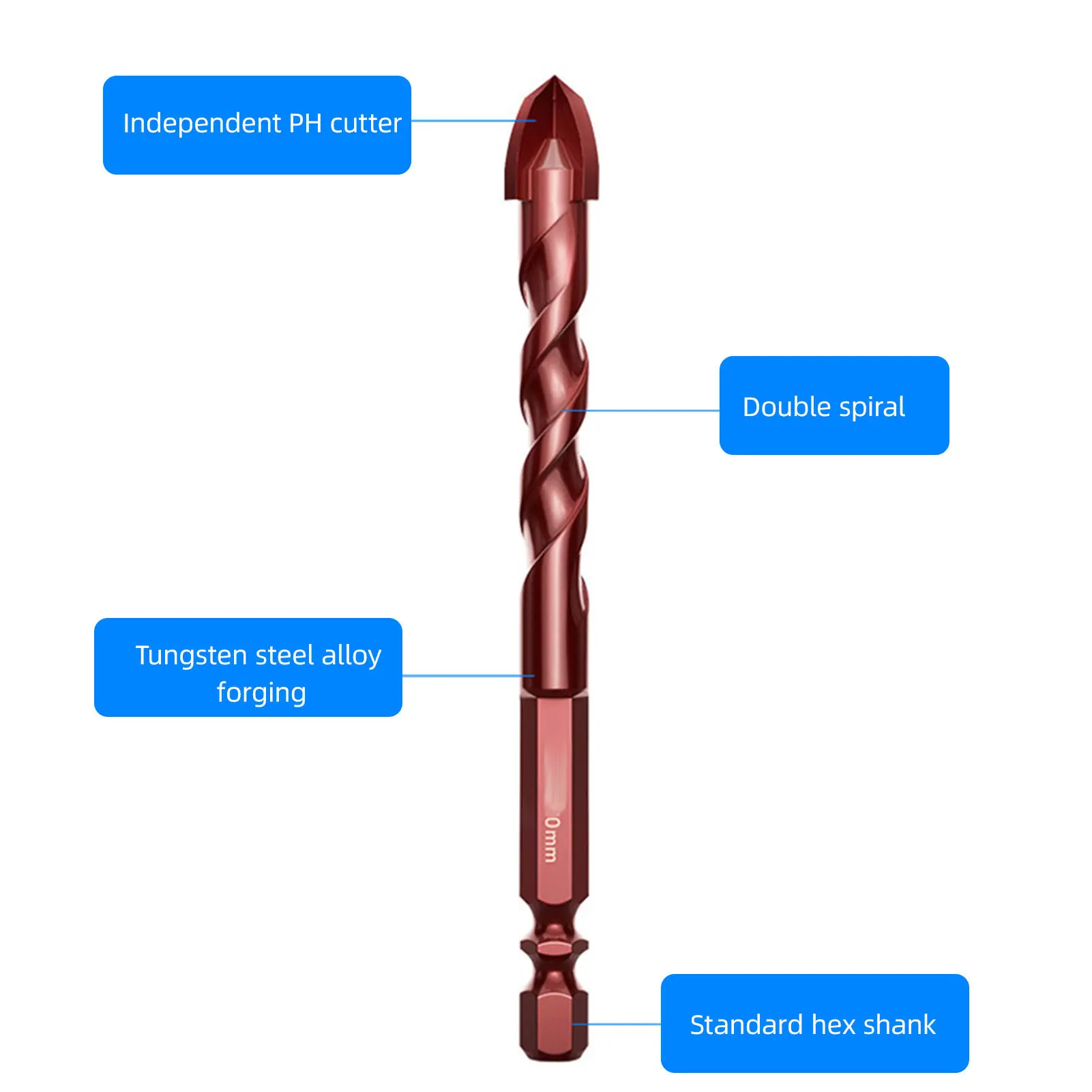 10PCS High Cobalt Drill Bit Set 1/8in To 1/2in Masonry Drill Bits Prevent Wear Accurate 7 Specifications Fast for Ceramic Wood