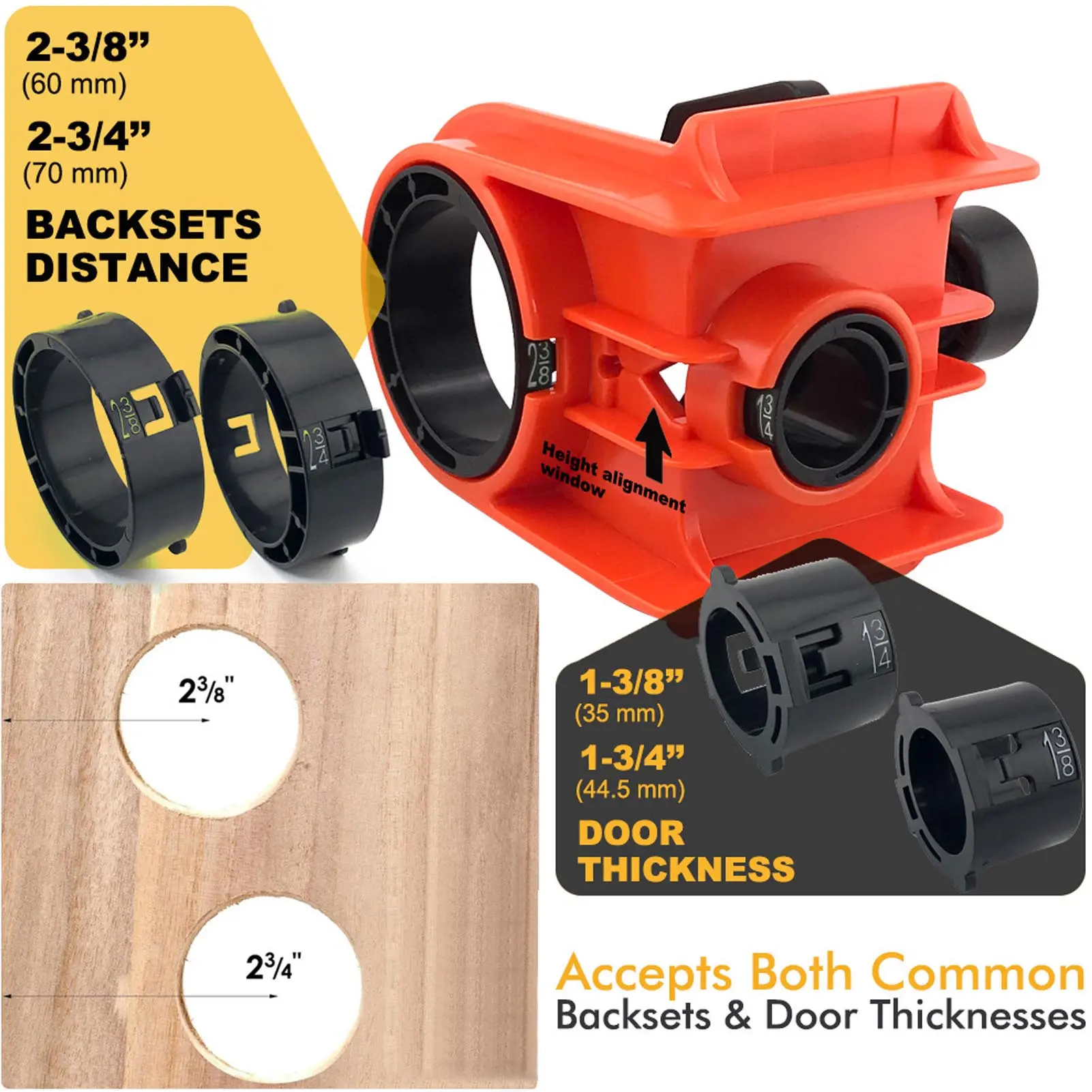Door Lock Hole Drilling Kit Door Lock Installation Kit High Speed Steel Door Lock Hole Saw Drilling Kit with  Template