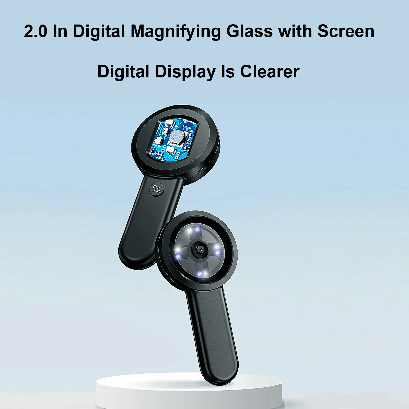Digital Magnifier Portable Digital Magnifier Handheld Magnifying Glass with 2.0 Inch Screen 100W Pixels Digital Magnifying Glass