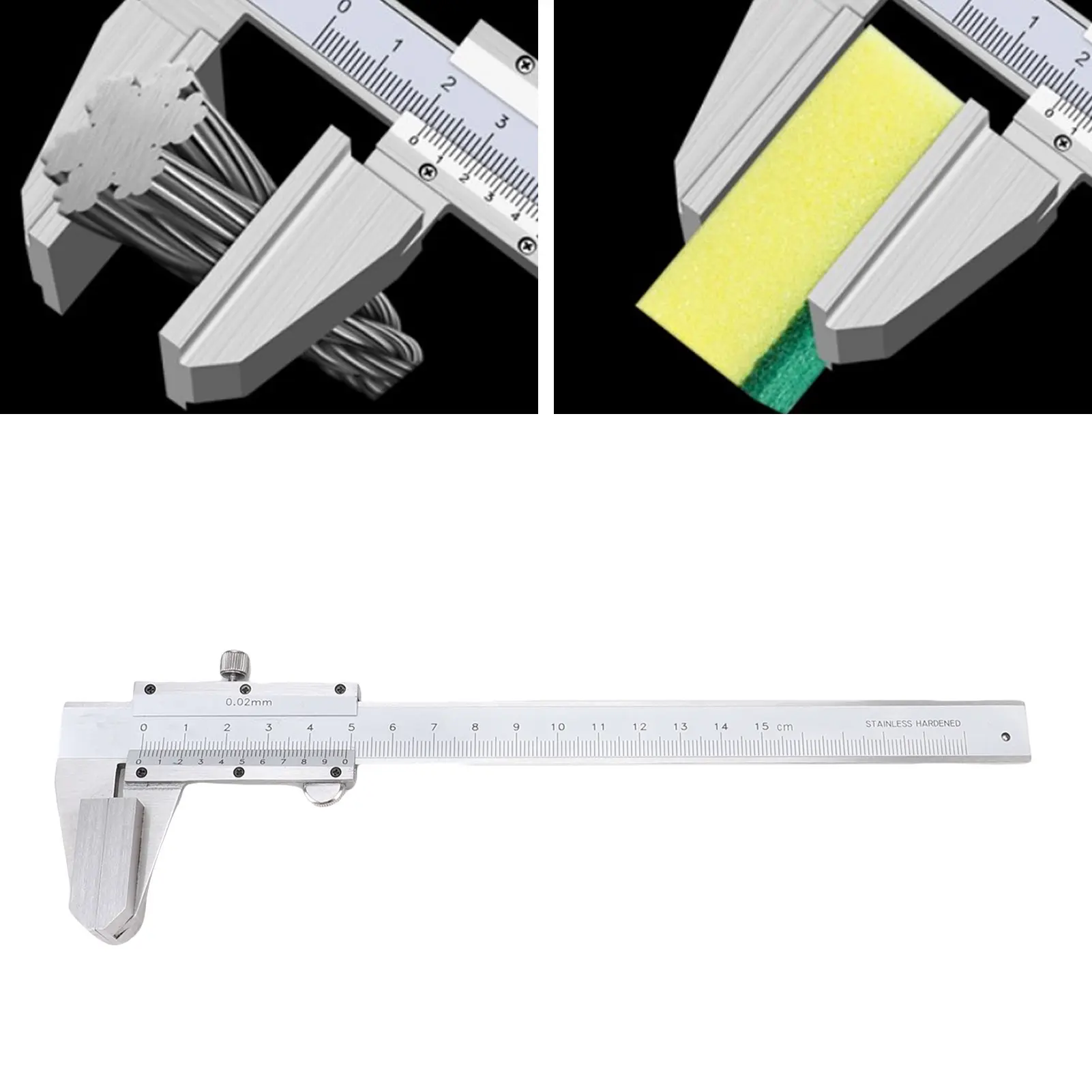 Vernier Caliper 6in 0-150mm Large Measuring Faces Stainless Steel Industrial Measuring Tool Vernier Caliper 6in Vernier Caliper