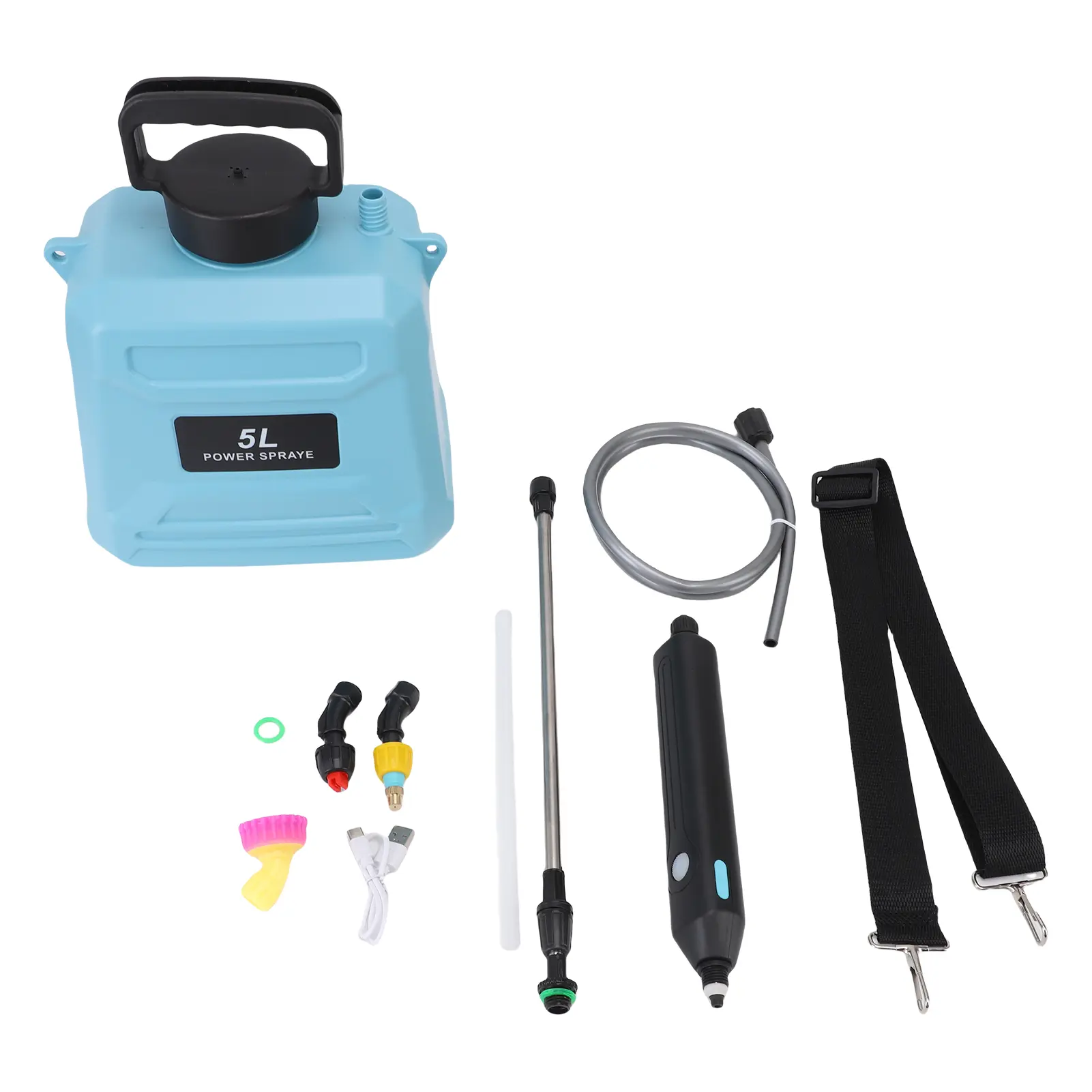 Battery Powered Sprayer 1.35 Gallon Electric Garden Sprayer 3 Mist Nozzles and 4 Spray Patterns Retractable Wand for Yard Weed