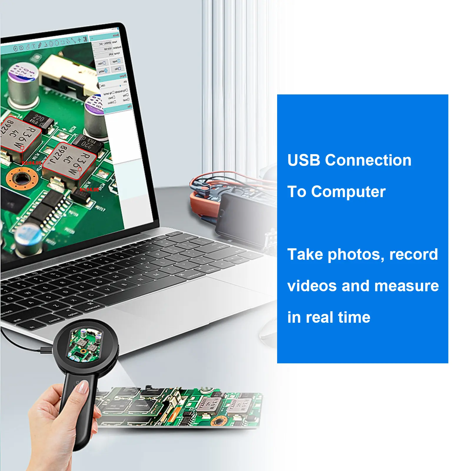 Digital Magnifier Portable Digital Magnifier Handheld Magnifying Glass with 2.0 Inch Screen 100W Pixels Digital Magnifying Glass
