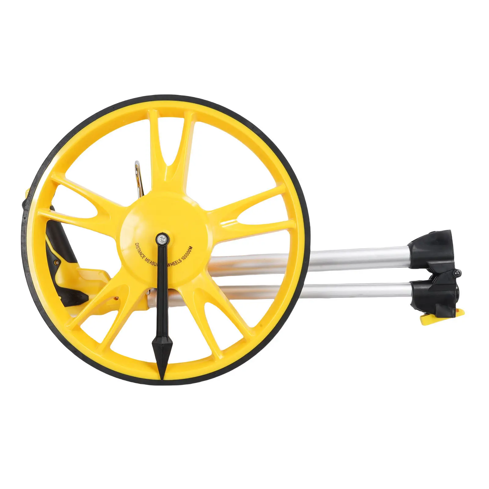Mechanical Measure Wheel Aluminum Alloy Pole Hand Push Accurate Walking Measure Wheel Metric for Individual and Industrial Use