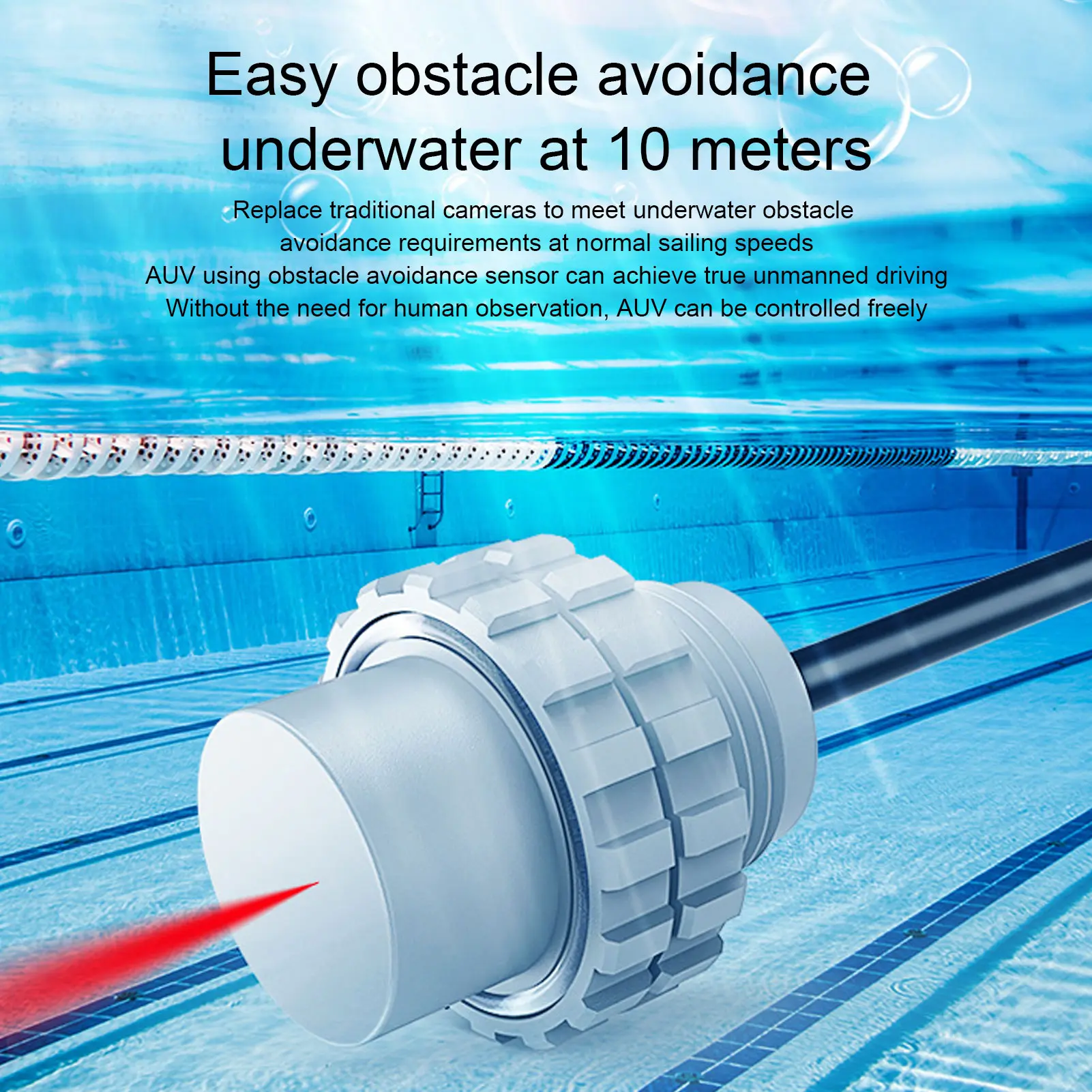 Ultrasonic Underwater Ranging Sensor Temperature Compensation ROV Ultrasonic Sensor Static  for Swimming Pool Robots