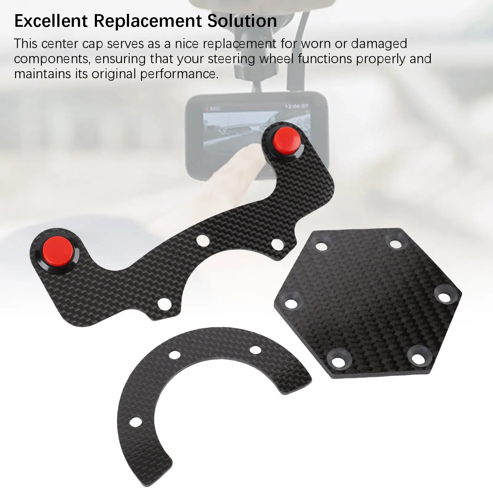 Steering Wheel Center  Kit Easy Installation 6 Hole Design Abrasion Proof Steering Wheel Horn Cover Kit for Car Maintenance