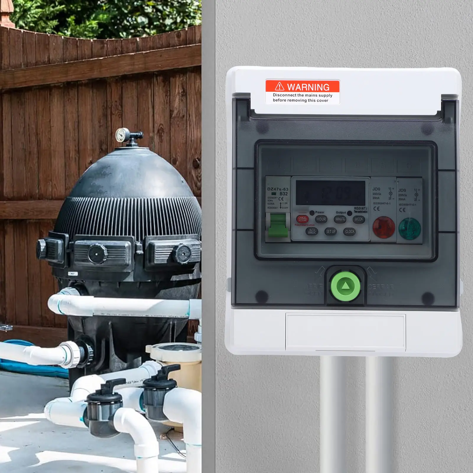 Outdoor Water Proof Distribution Box Accurate Control Digital Timer Box Electrical Improve Efficiency IP65 Protecting for Pump