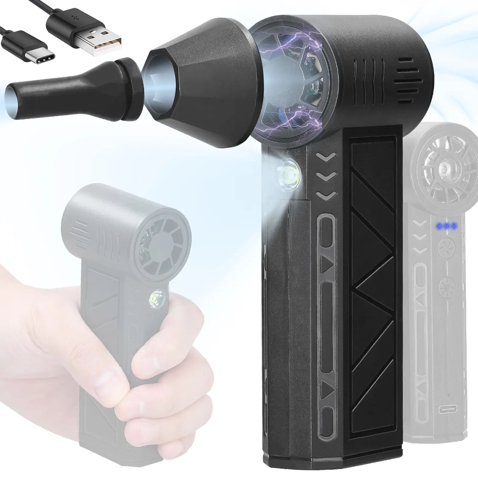 Handheld Ducted Turbofan 130,000RPM Jet Fan Lithium Violent Fan Portable Car Washer Multifunctional Dust Blower Keyboard Clean