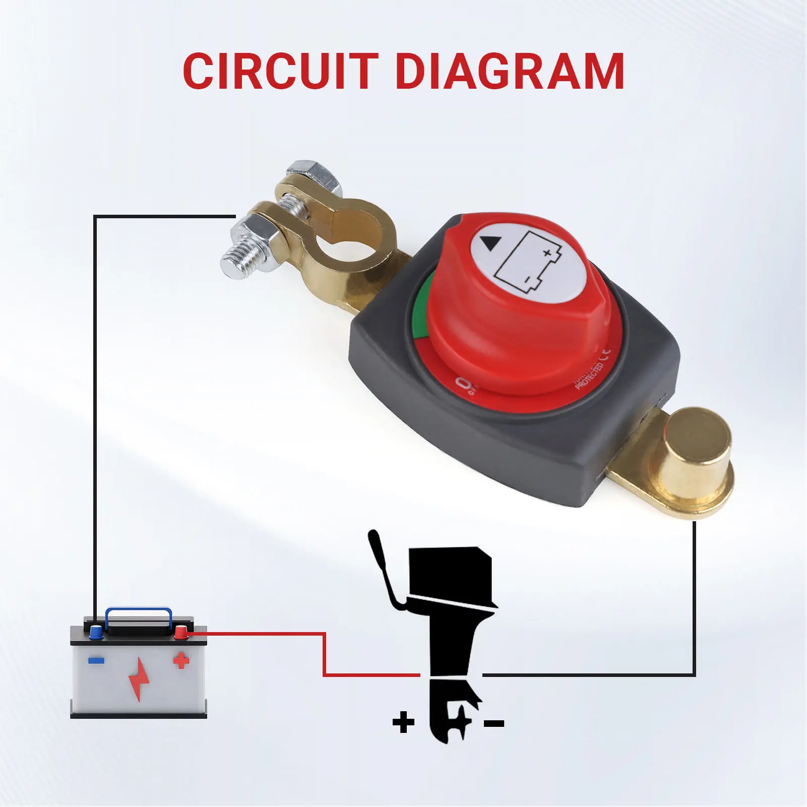 Battery Cut Off  Easy To Use Excellent Conductivity 275A Battery Disconnect  On Off 2 Position for Vehicle RV Boat