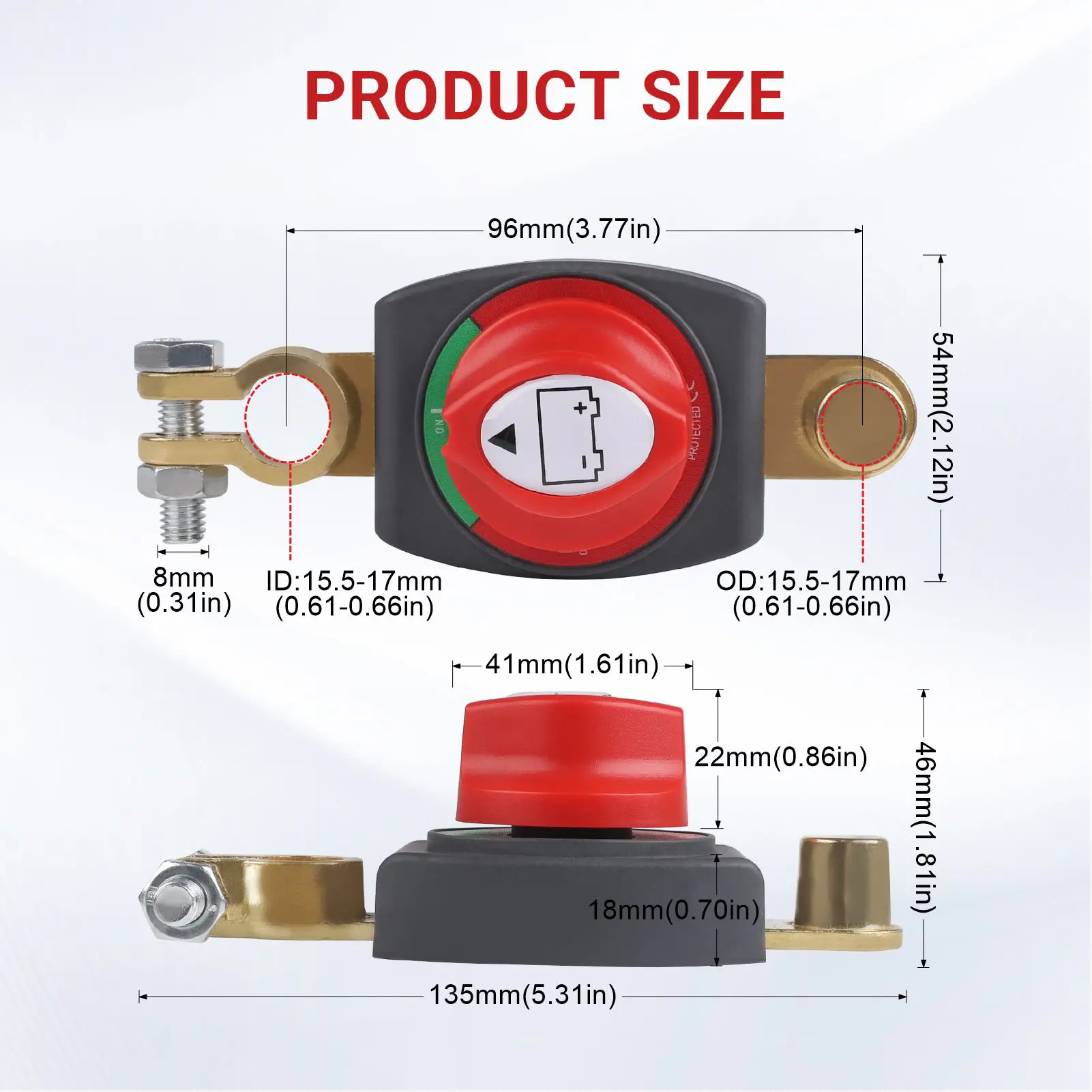 Battery Cut Off  Easy To Use Excellent Conductivity 275A Battery Disconnect  On Off 2 Position for Vehicle RV Boat