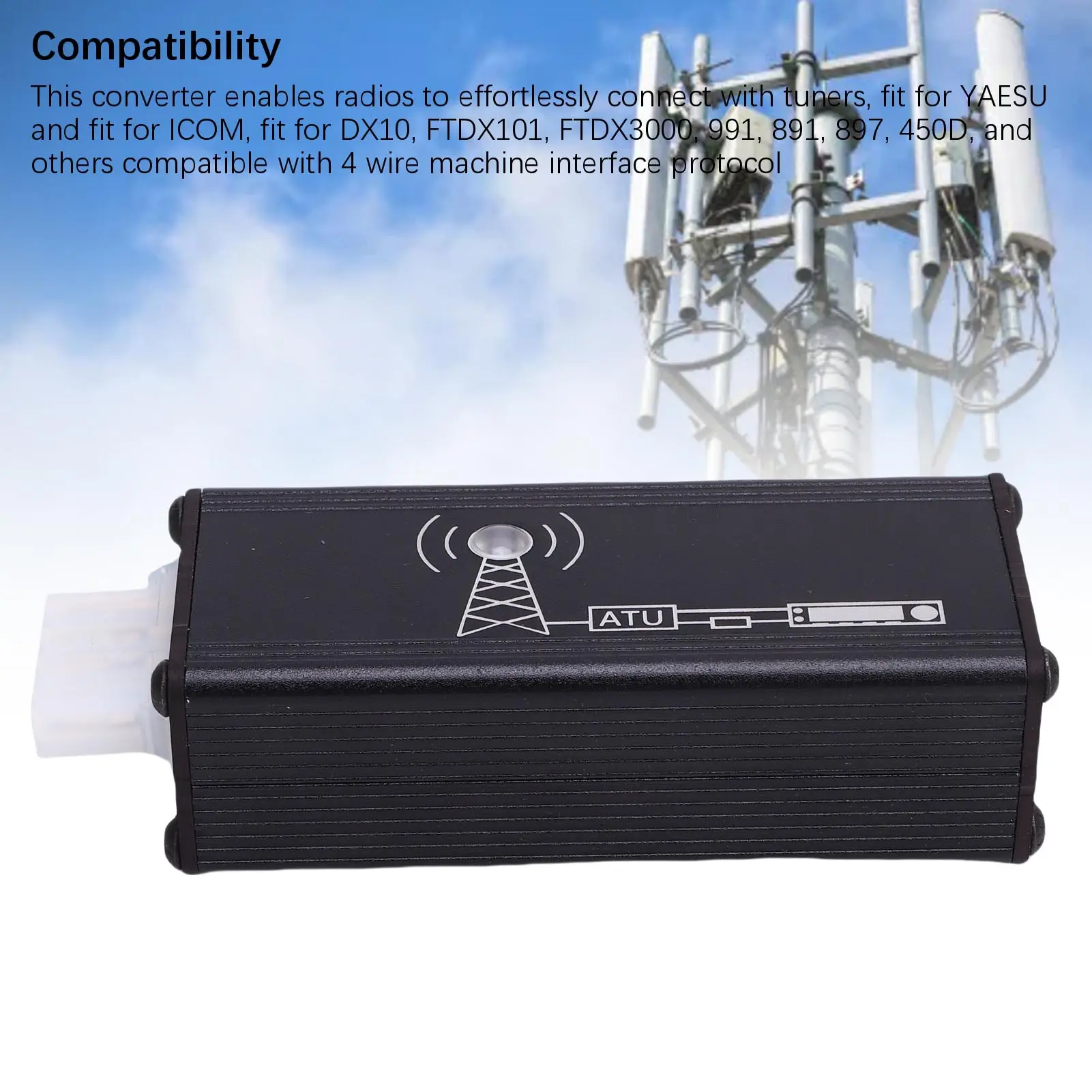 Antenna Tuner Converter Fit for DX10 FTDX101 FTDX3000 991 891 897 450D Radio to Tuner Adapter Antenna Tuner Converter and Cable