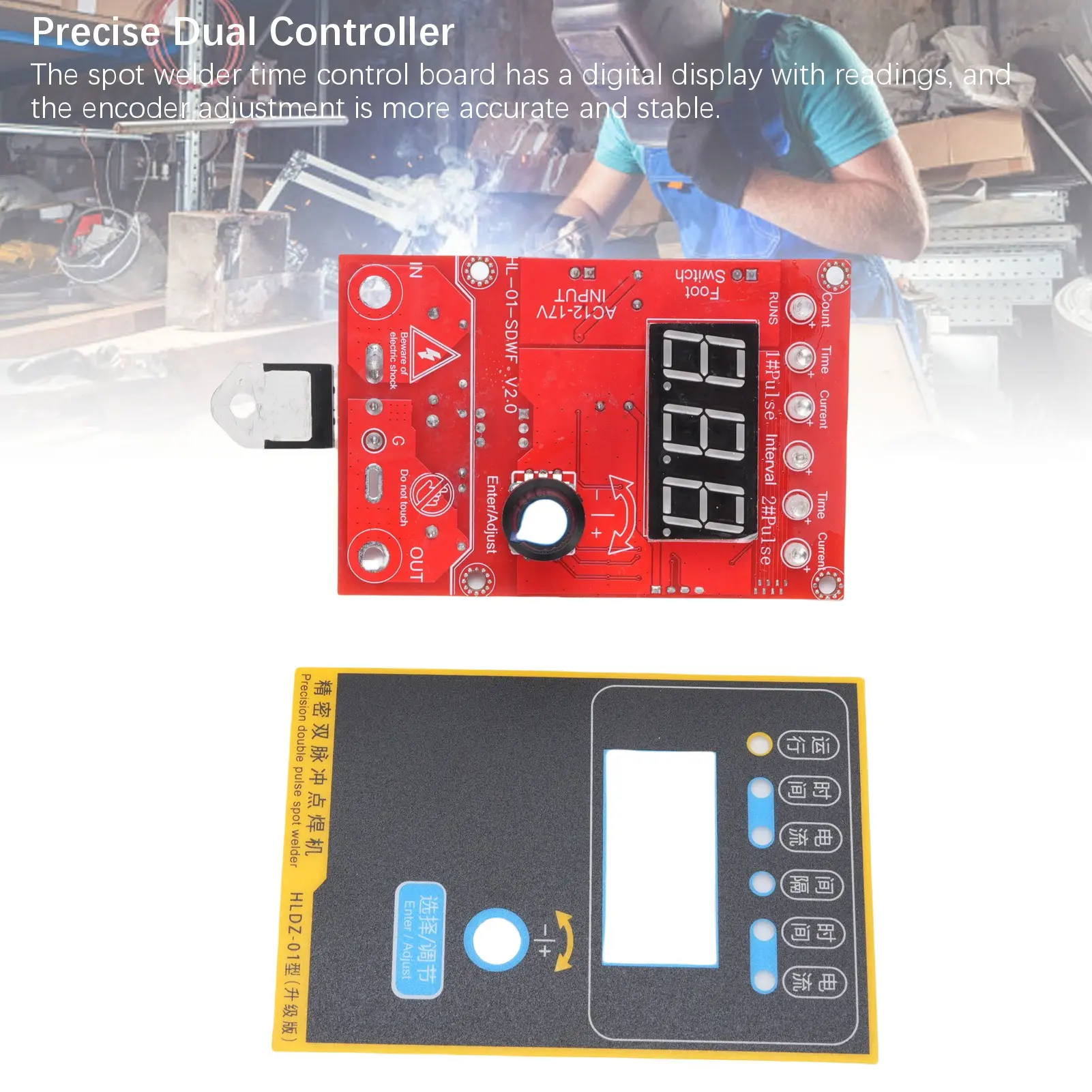 Spot Welder Board Spot Welder Control Board Time Current Adjustment Digital Display Spot Welding Dual Pulse Control Board