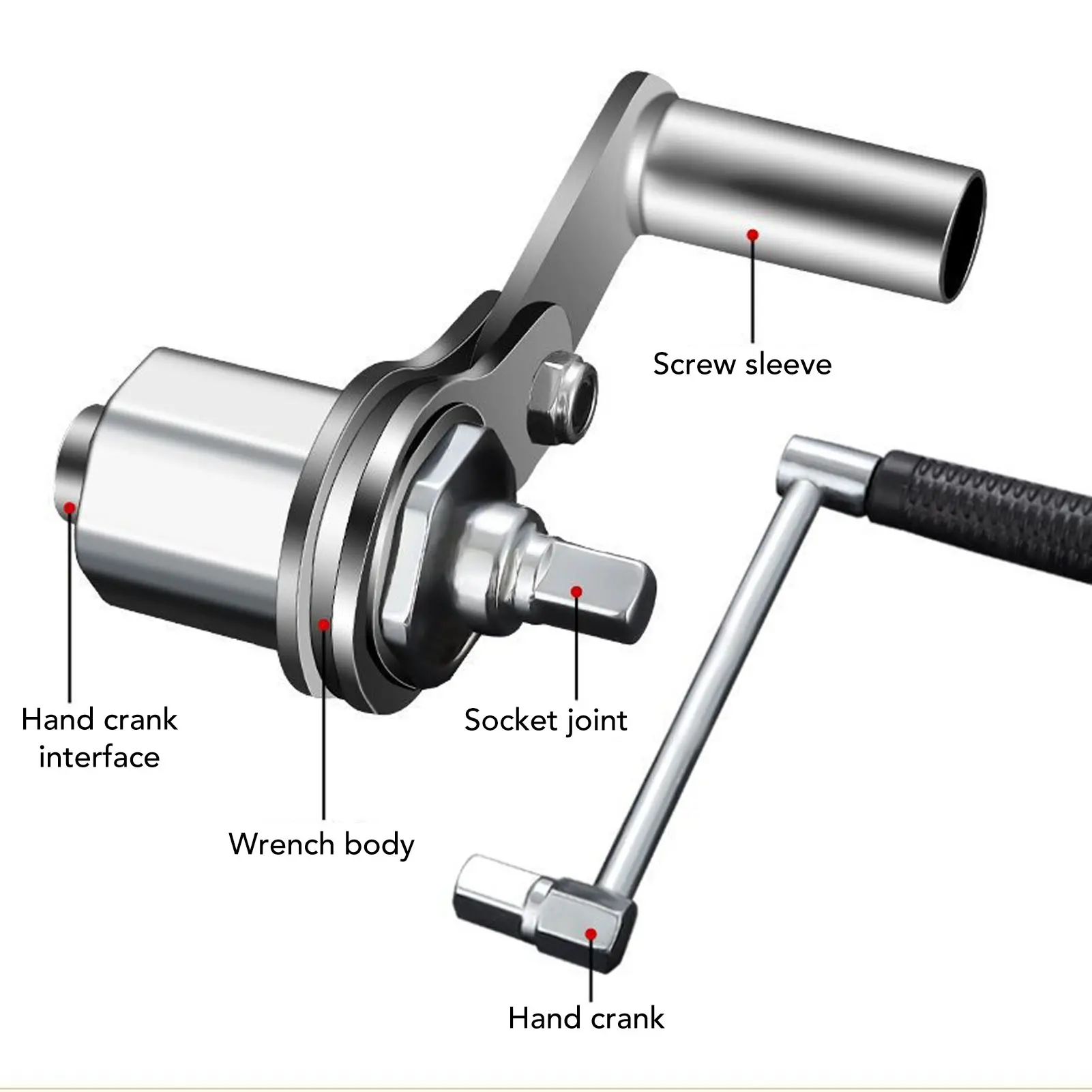 Torsion Multiplier Wrench 1/2in Drive 1:16 Gear Ratio 40CR Alloy Steel Labor Saving Lug Nut Remover with 17mm 19mm 21mm Sockets