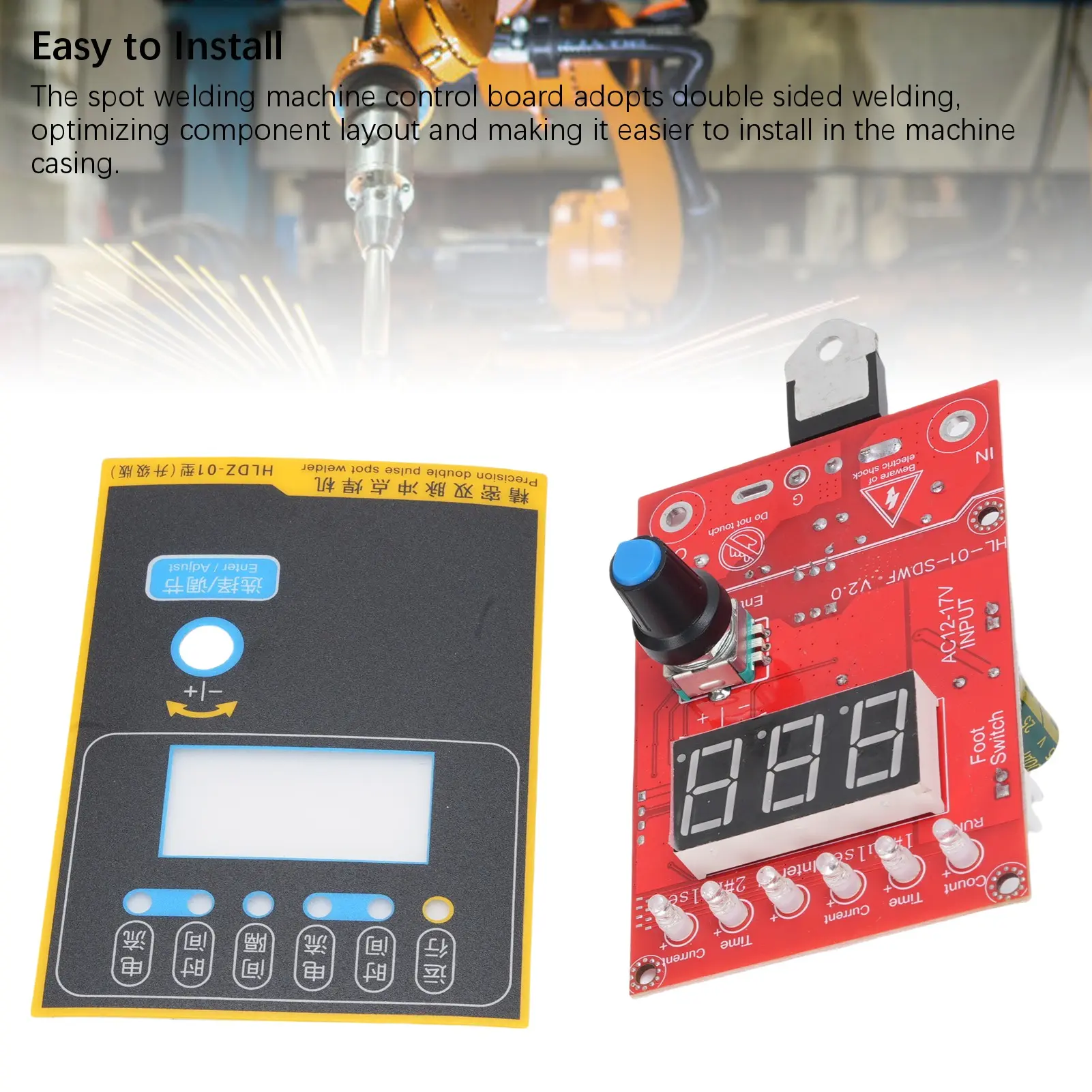 Spot Welder Board Spot Welder Control Board Time Current Adjustment Digital Display Spot Welding Dual Pulse Control Board
