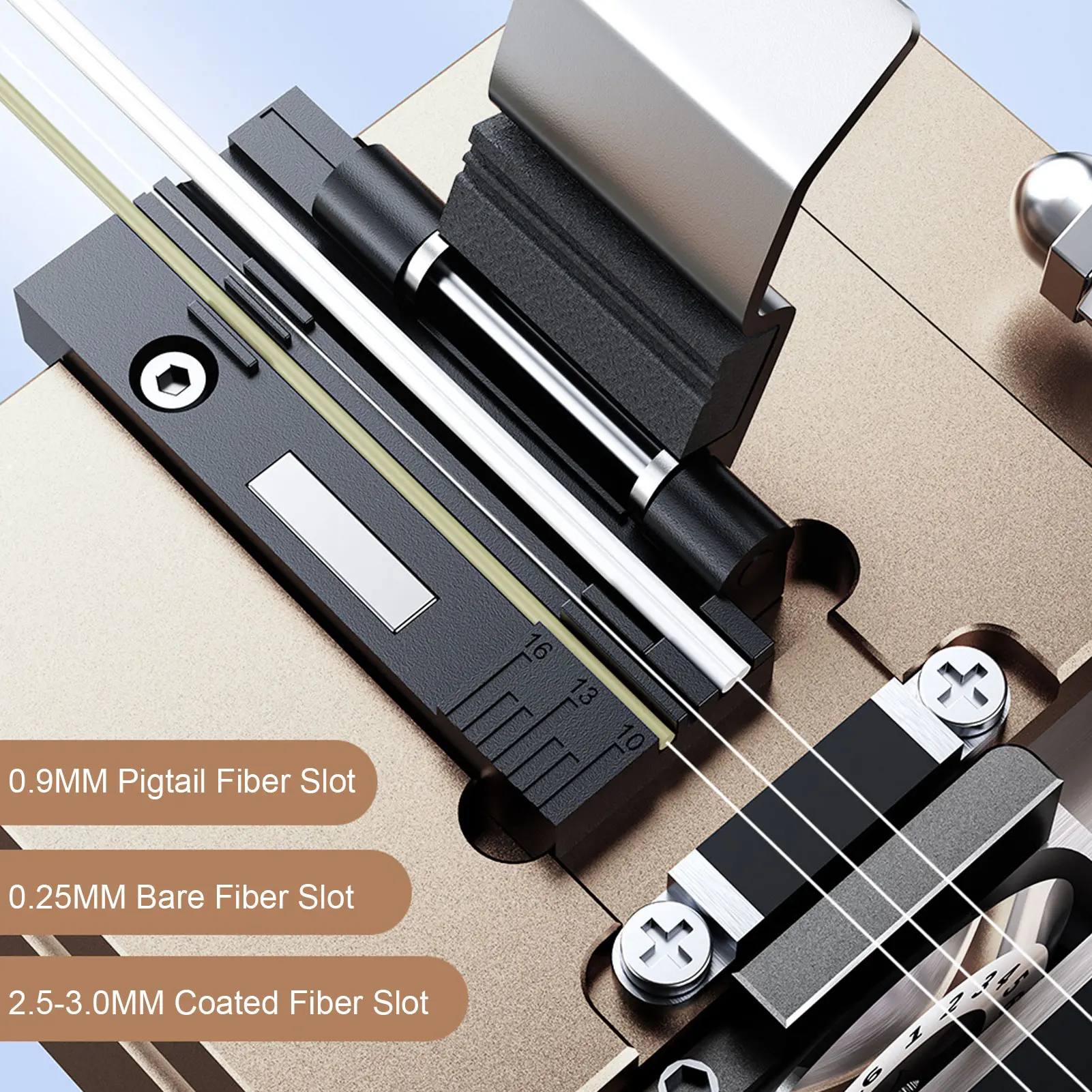 Cleaver with Waste Box 16 Cleaving Sides Auto Return Optical Cable  Cutter Tool Auto Return  Cleaver