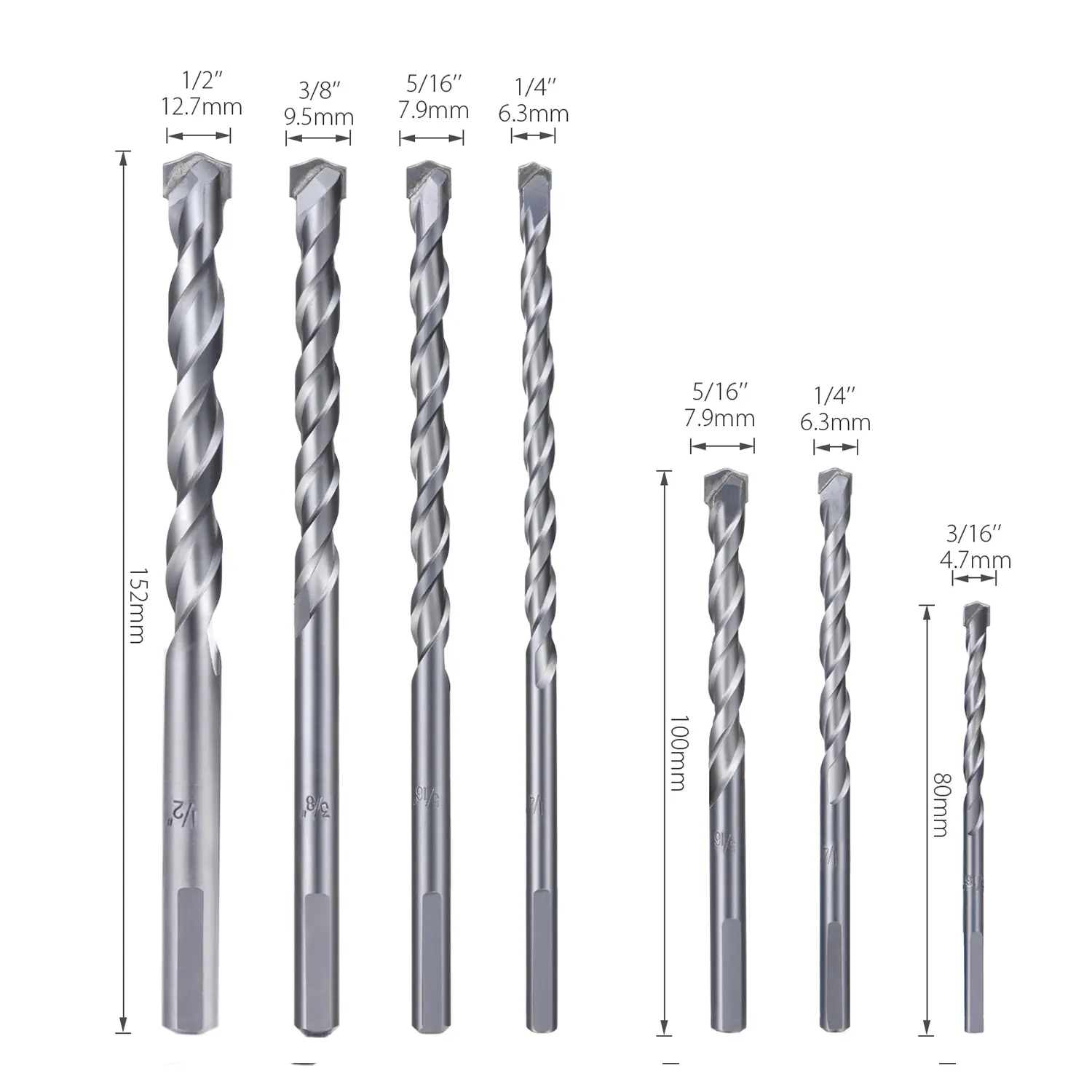 High quality Drill Masonry Drill Set Meterk MK23 Cement Masonry Drill Bit Set with Sandblasting  Treatment