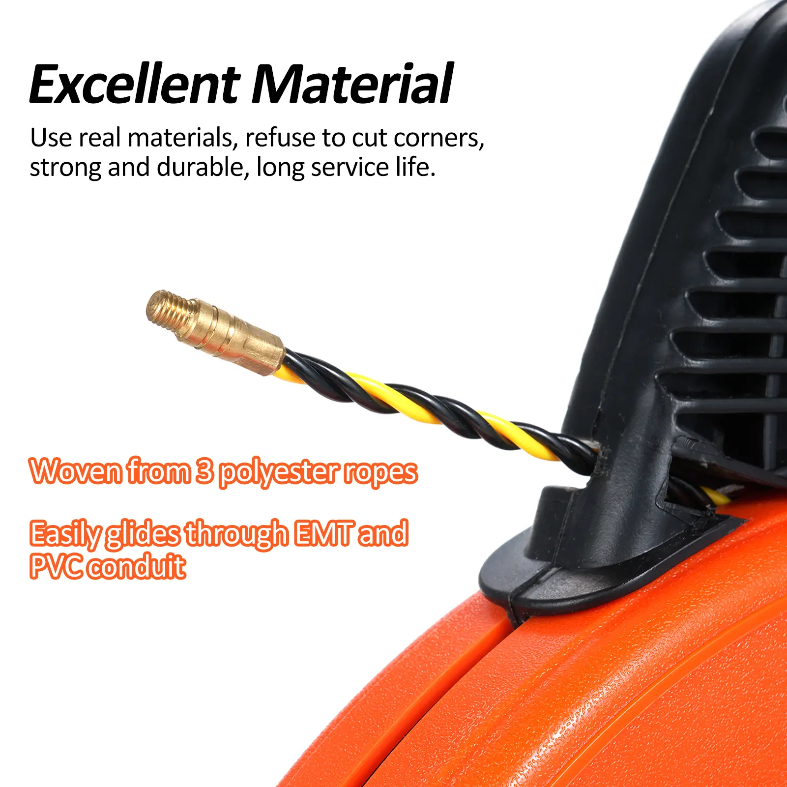 Electrical Wire Puller 100FT Polyester Electrical Fish Tape, Fish Tape Wire Puller with High Impact Case Cable Retractable Aid