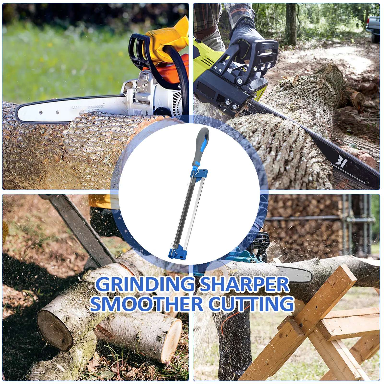 Chainsaw Sharpener Saw Chain Sharpener Tool Portable Electric Chainsaw Chain Replacement Suitable for All Kinds of Electric Saws