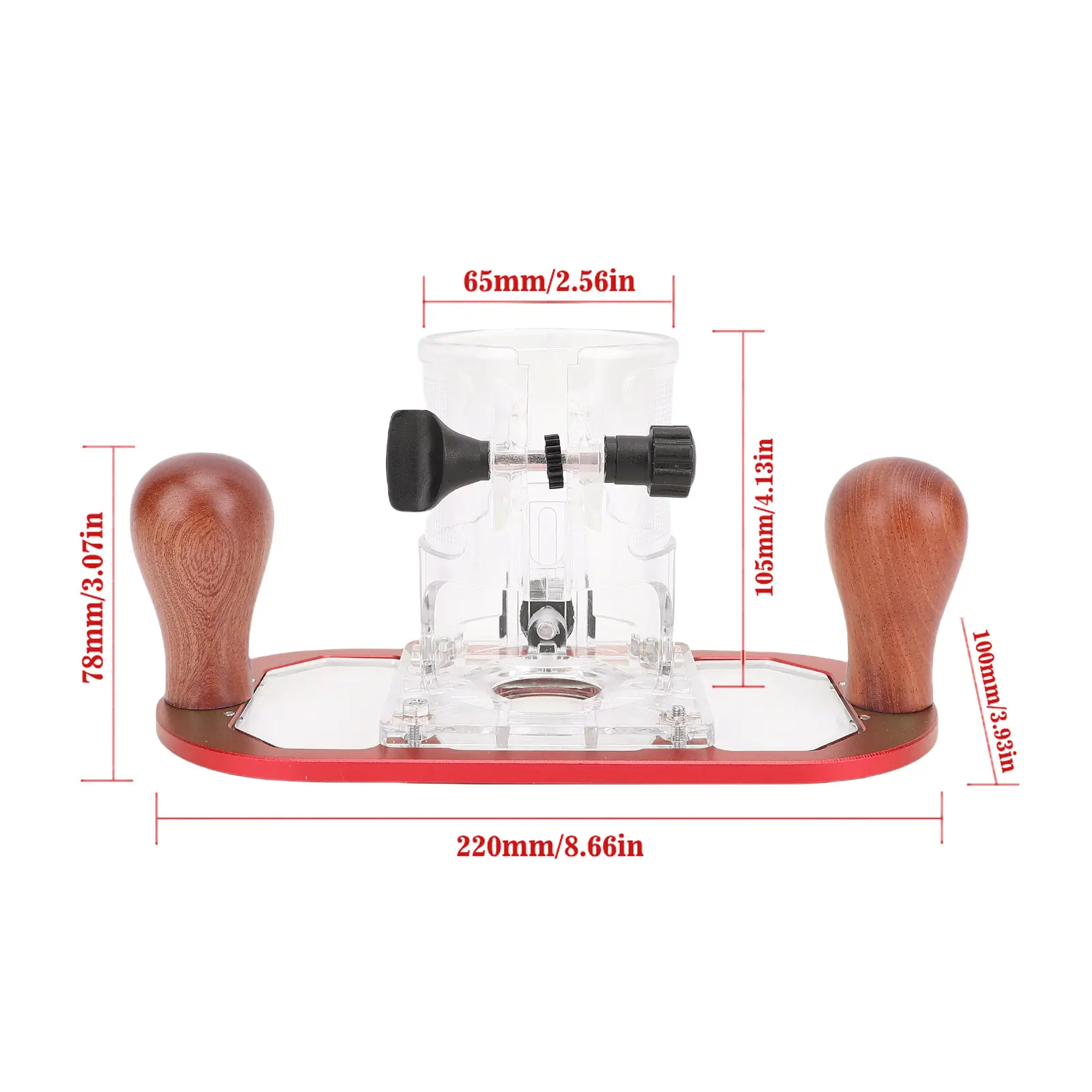 Router Fixed Base Adjustable Depth Aluminum Alloy Trimmer Base for 65mm Trimming Machine Trimming Machine Fixed Base