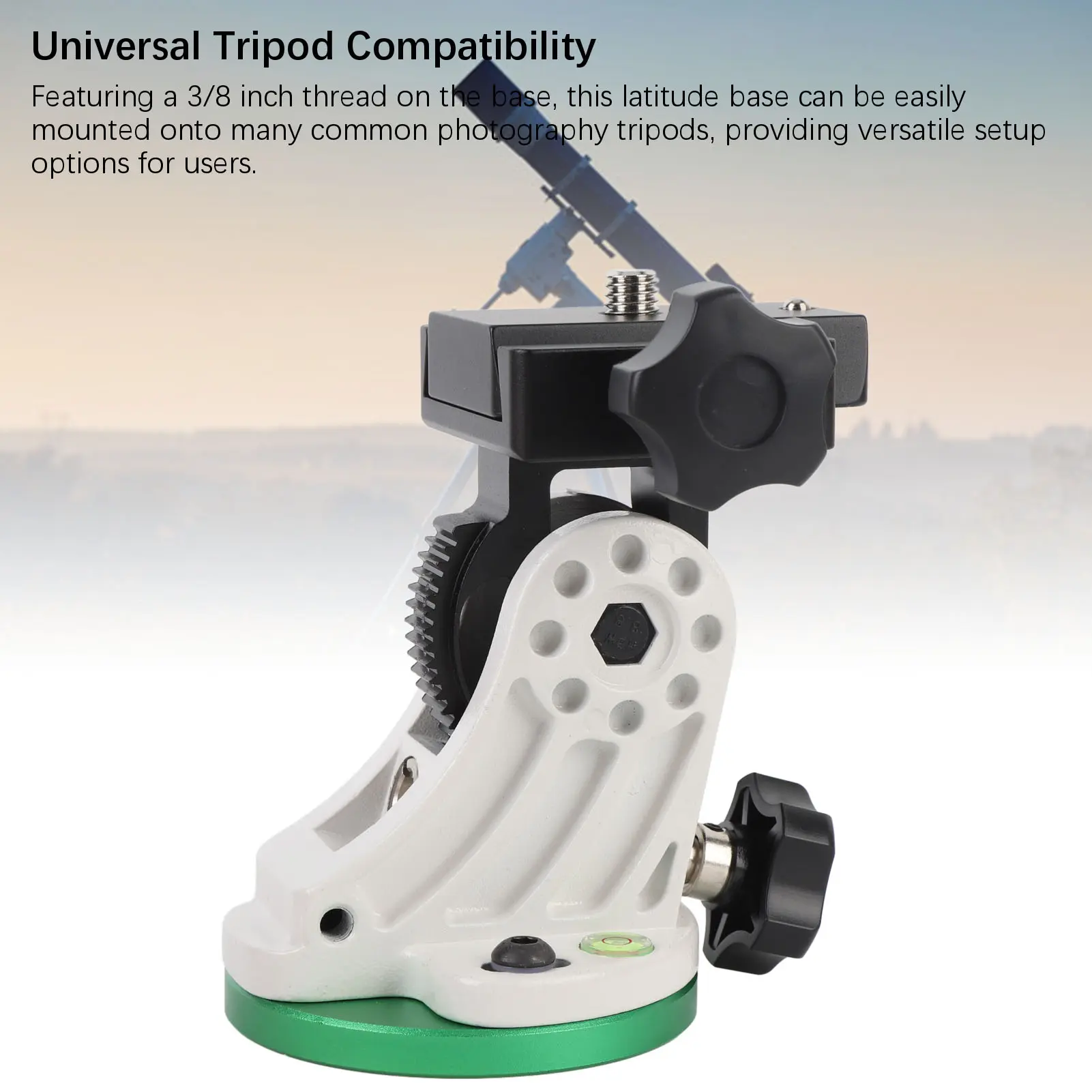 Latitude Adjustment Seat Equatorial  3/8 Inch Thread Portable 90 Degree Adjustable Aluminum Alloy for Astronomy Telescope