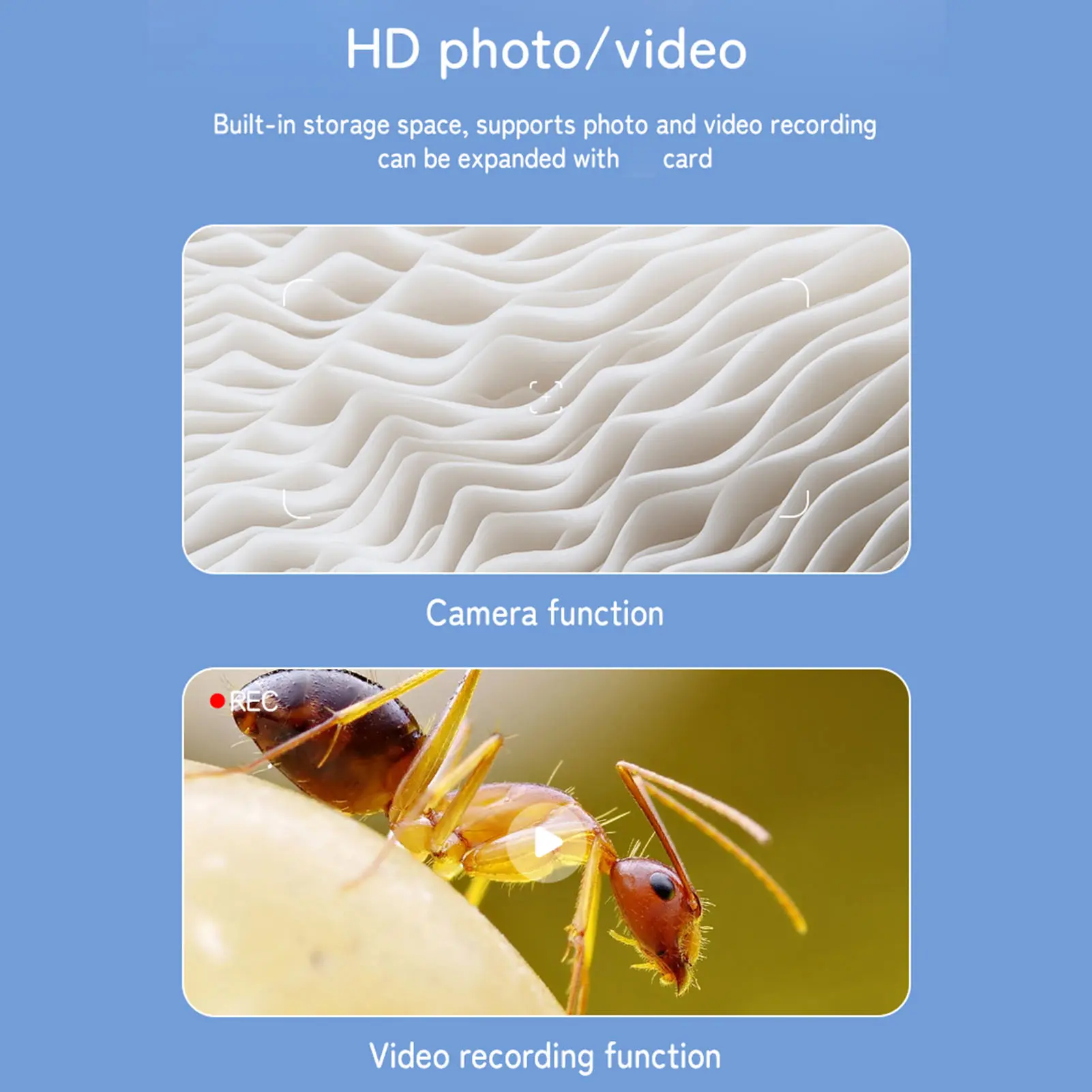 Handheld Digital Microscope 1000X Magnification 1080P 2 Inch HD Screen Electronic Microscope 2MP Photo Video Recording