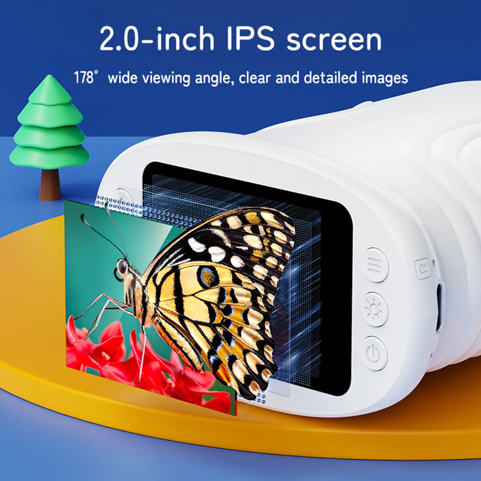 Handheld Digital Microscope 1000X Magnification 1080P 2 Inch HD Screen Electronic Microscope 2MP Photo Video Recording