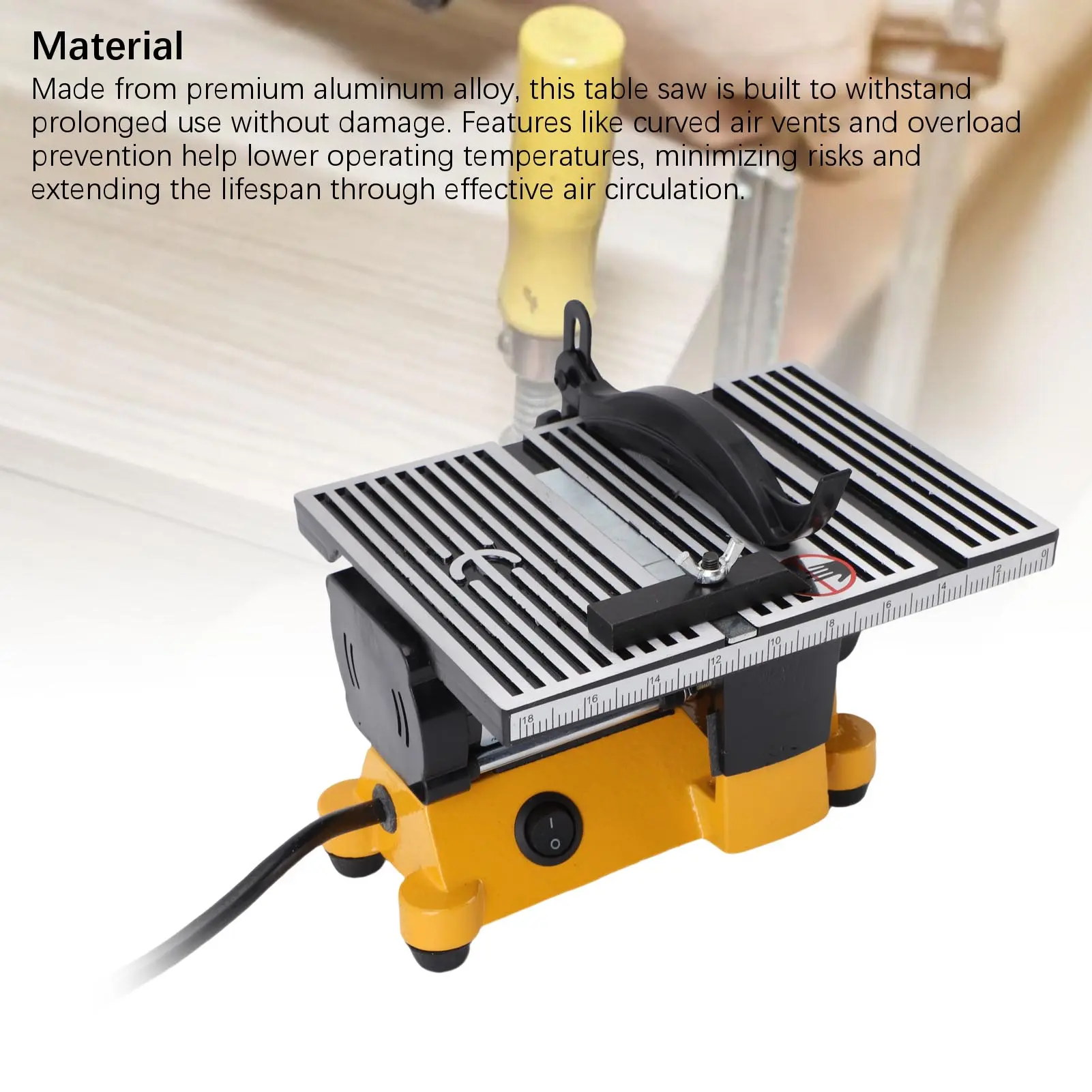 Portable Crafts Table Saw Compact Accurate Cutting Mini Table Saw Low Noise Beginner Friendly Multi Functional for Woodworking