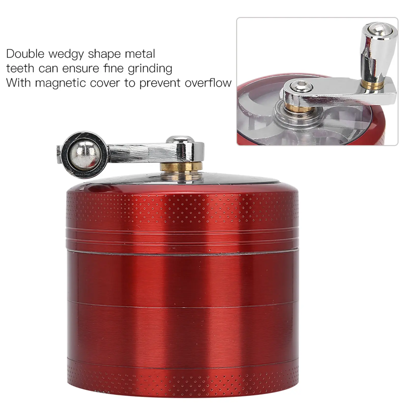 4 Layer Smoking Grinder Hand-Shaked Zinc Alloy Grinding Tool 55mm with Magnetic Cover 4-Layer Smoking Grinder